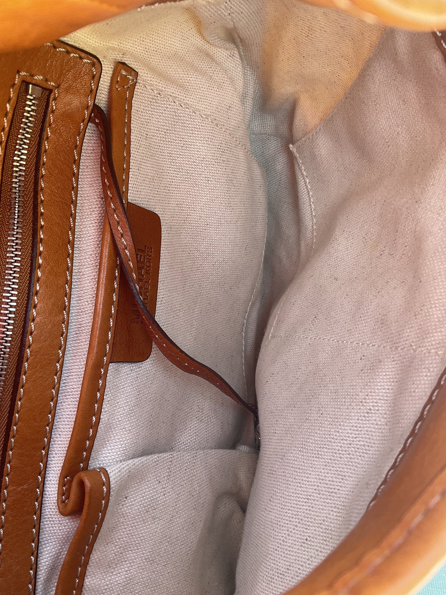 Handbag Designer By Michael Kors In Yellow, Size:Medium