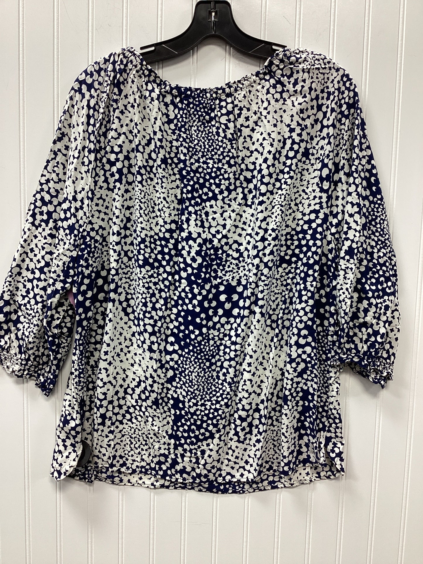 Top Ss By Talbots In Blue & Cream, Size:Xlp