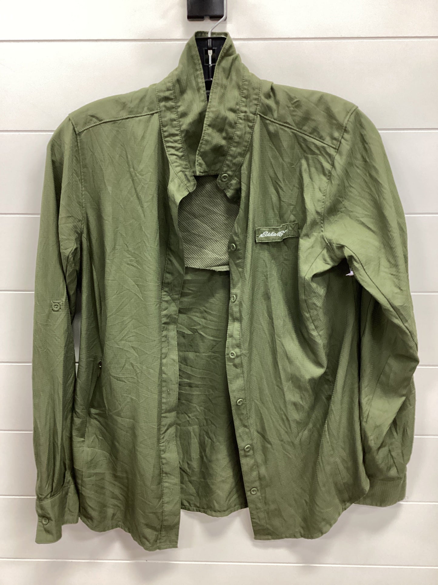 Blouse Ls By Eddie Bauer In Green, Size:S