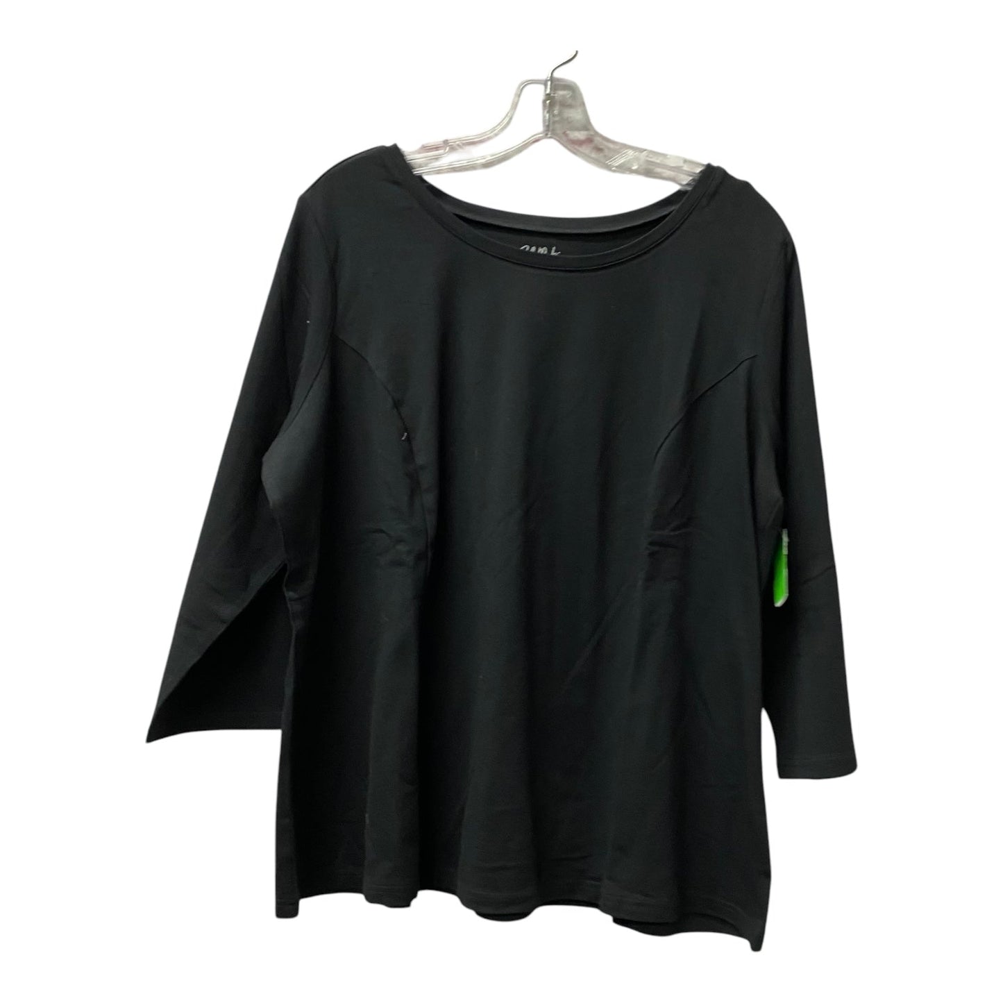 Top Ls Basic By Bob Mackie Qvc In Black, Size:1X