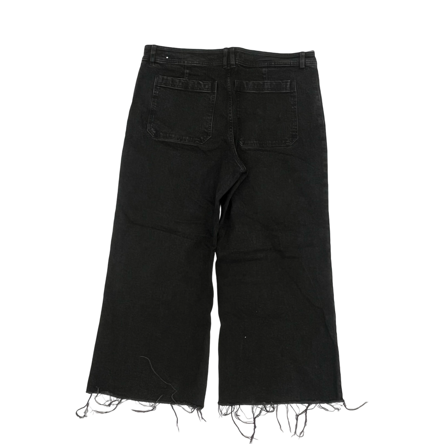 Jeans Wide Leg By Mng In Black Denim, Size:18