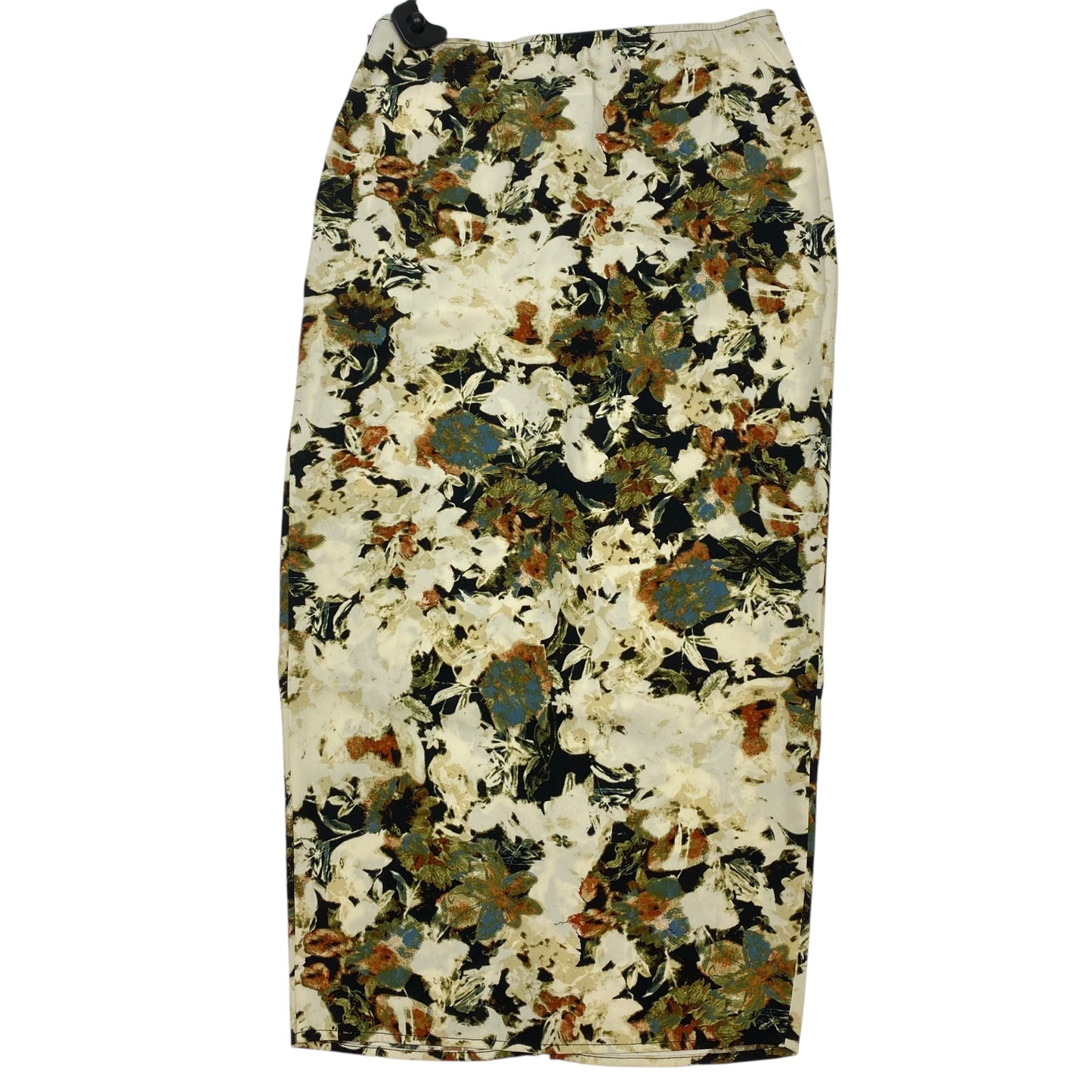 Skirt Midi By Open Edit In Cream & Green, Size:S