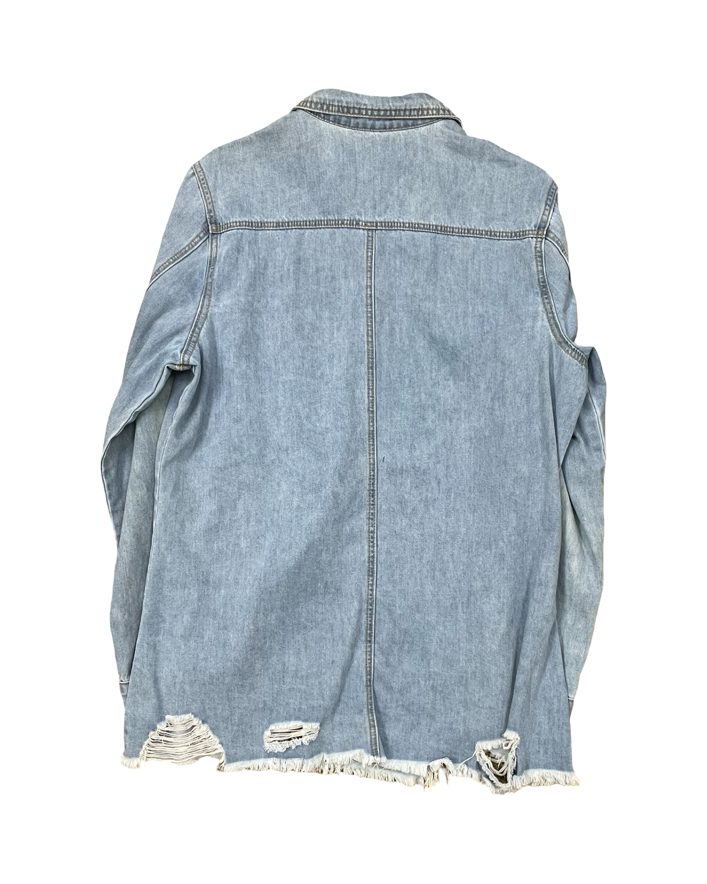 Blouse Ls By Clothes Mentor In Blue Denim, Size:Xl