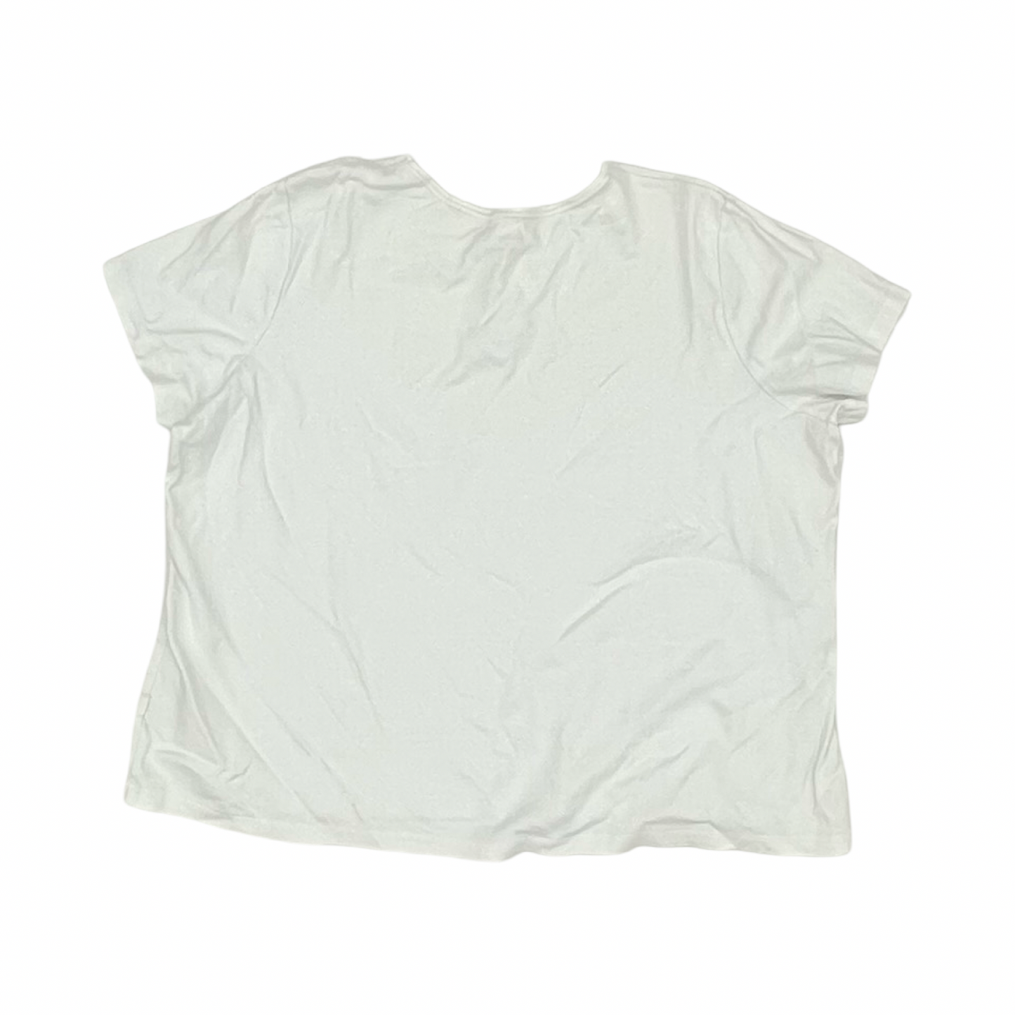 Top Ss Basic By Croft And Barrow In White, Size:2X