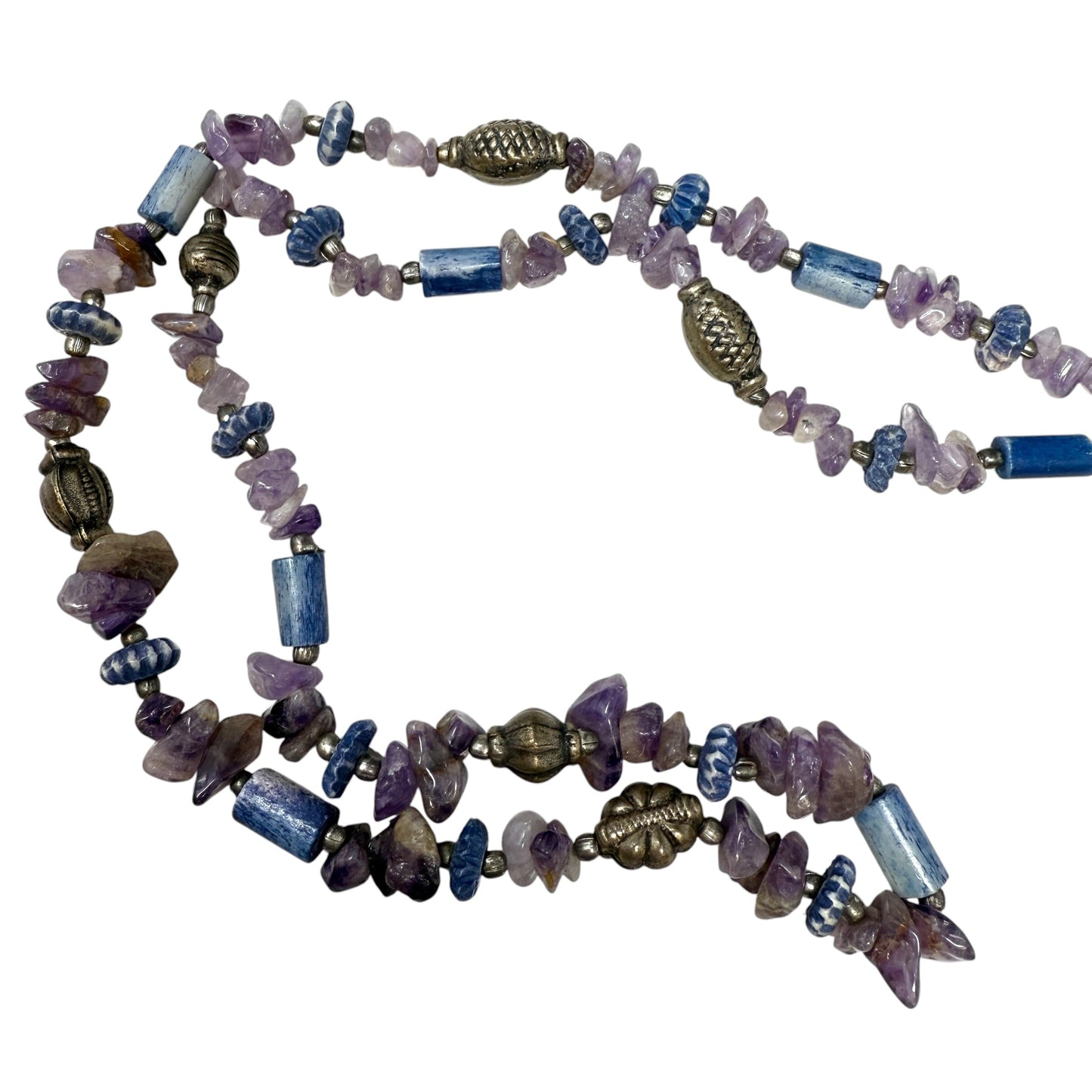 Multi-Stone Beaded Long Necklace