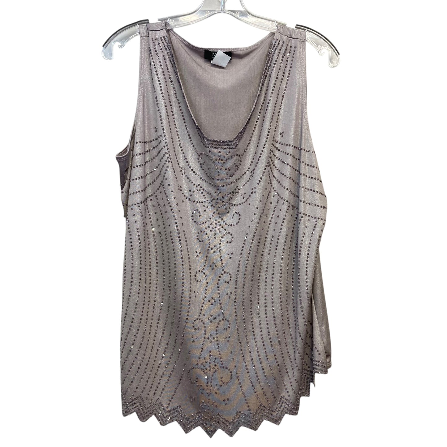 Top Sleeveless By Msk In Taupe, Size:1X