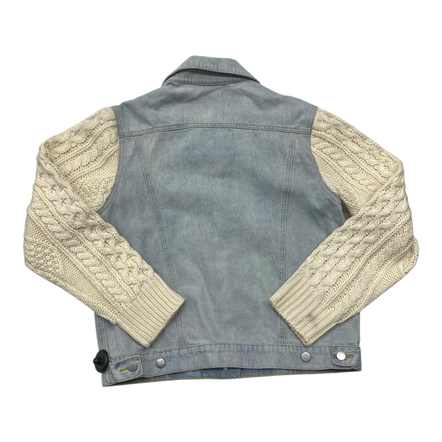 Jacket Denim By Vici In Blue & Cream, Size:M
