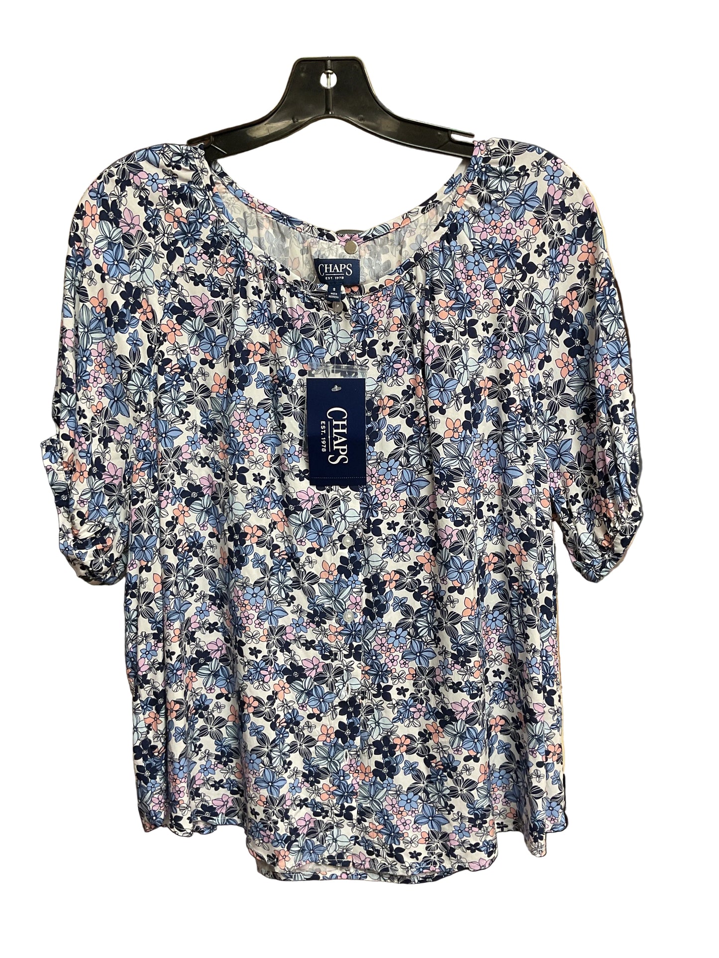 Blouse Ss By Chaps In Floral Print, Size:S