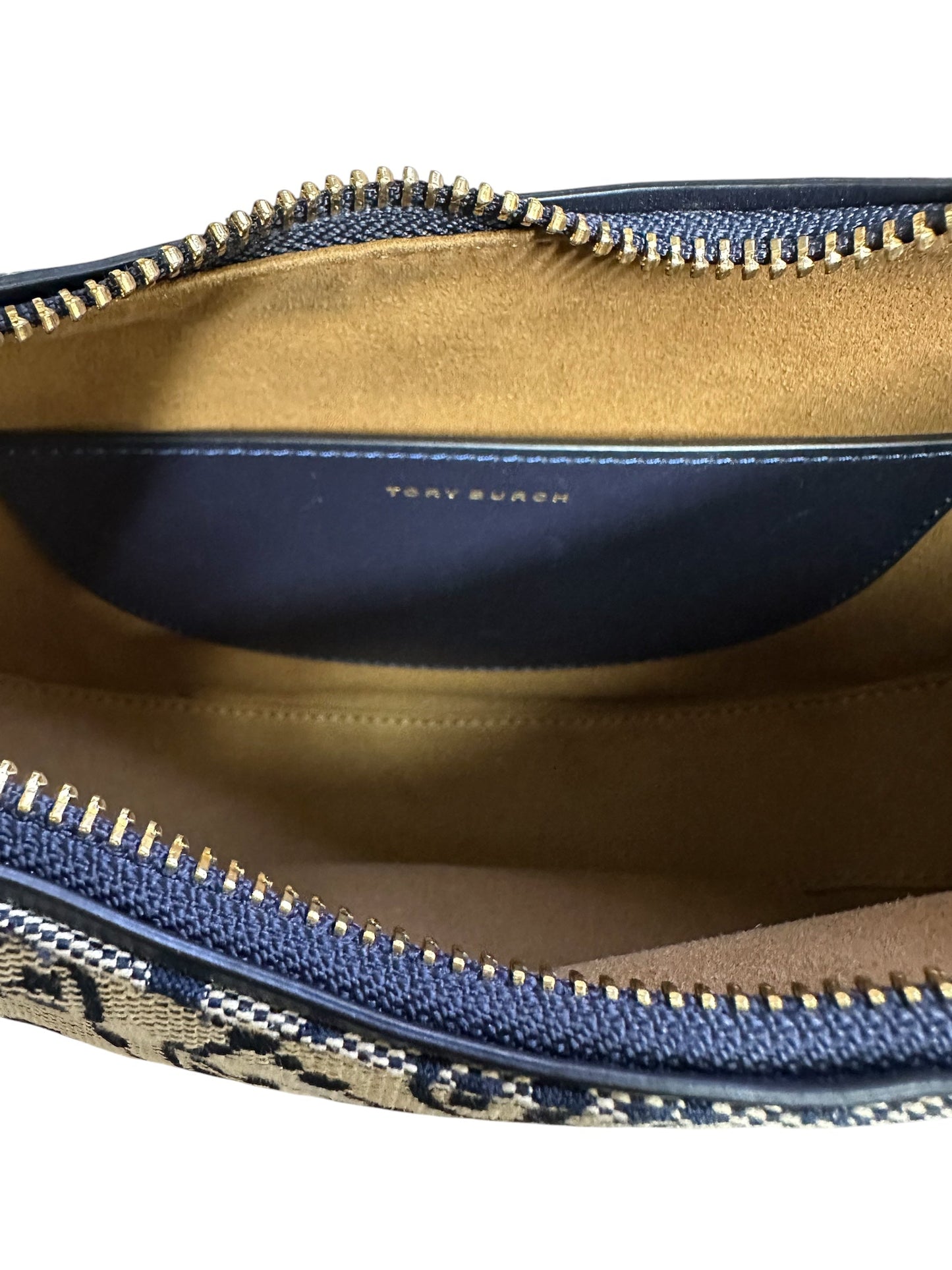 Handbag Designer By Tory Burch In Black & Tan, Size:Small