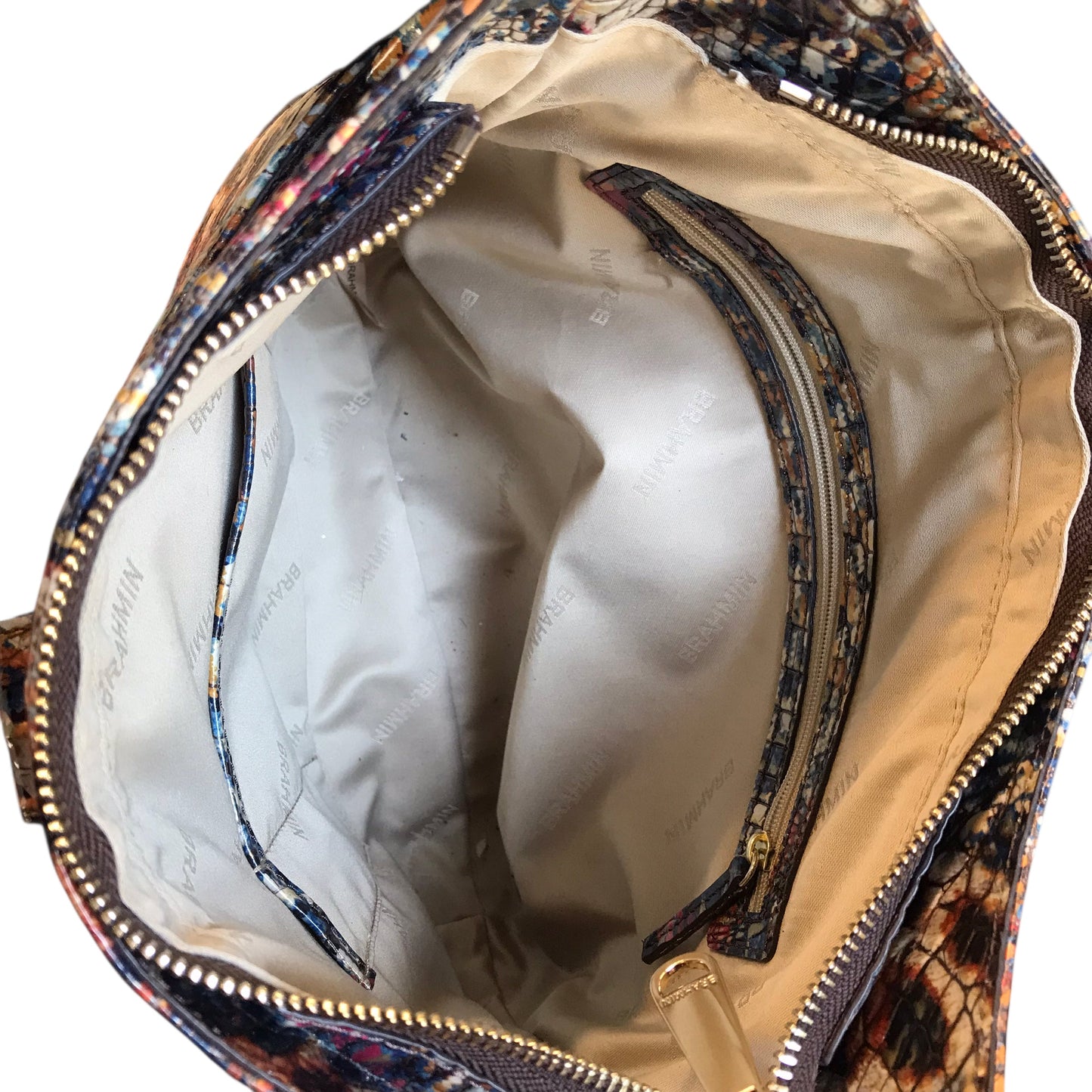 Crossbody Designer By Brahmin In Multi, Size:Large