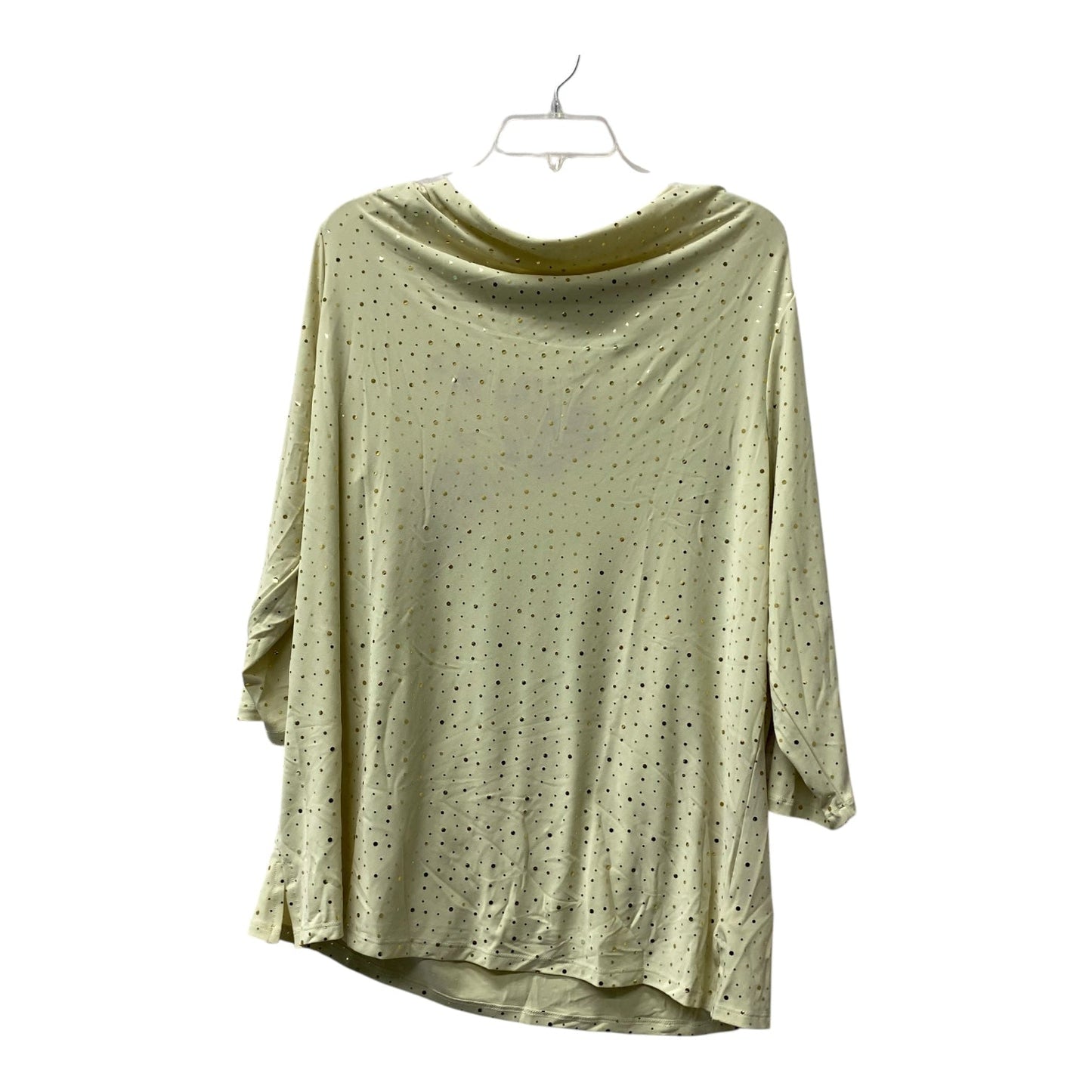 Top 3/4 Sleeve By Susan Graver In Yellow, Size:1X