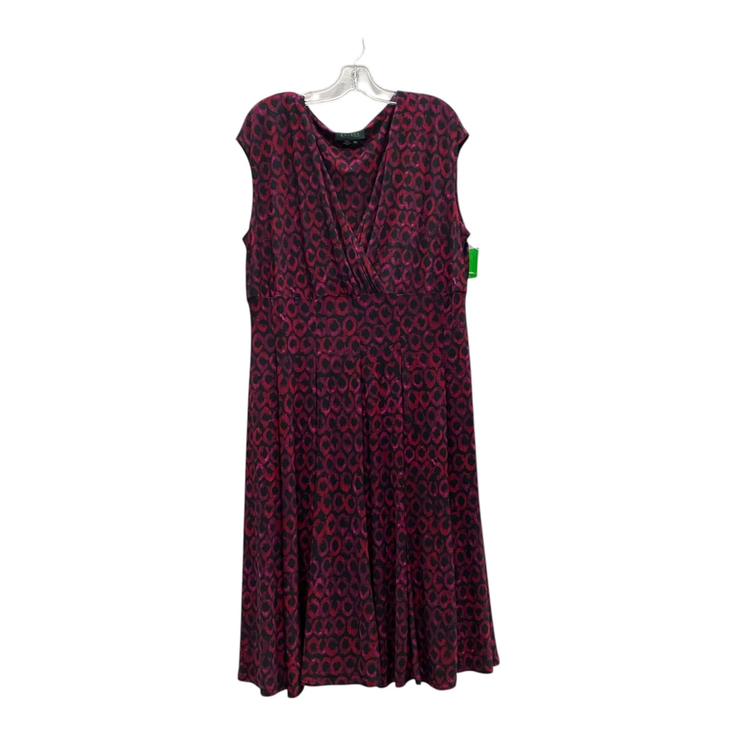 Dress Work By Lauren By Ralph Lauren In Purple & Red, Size:Xl