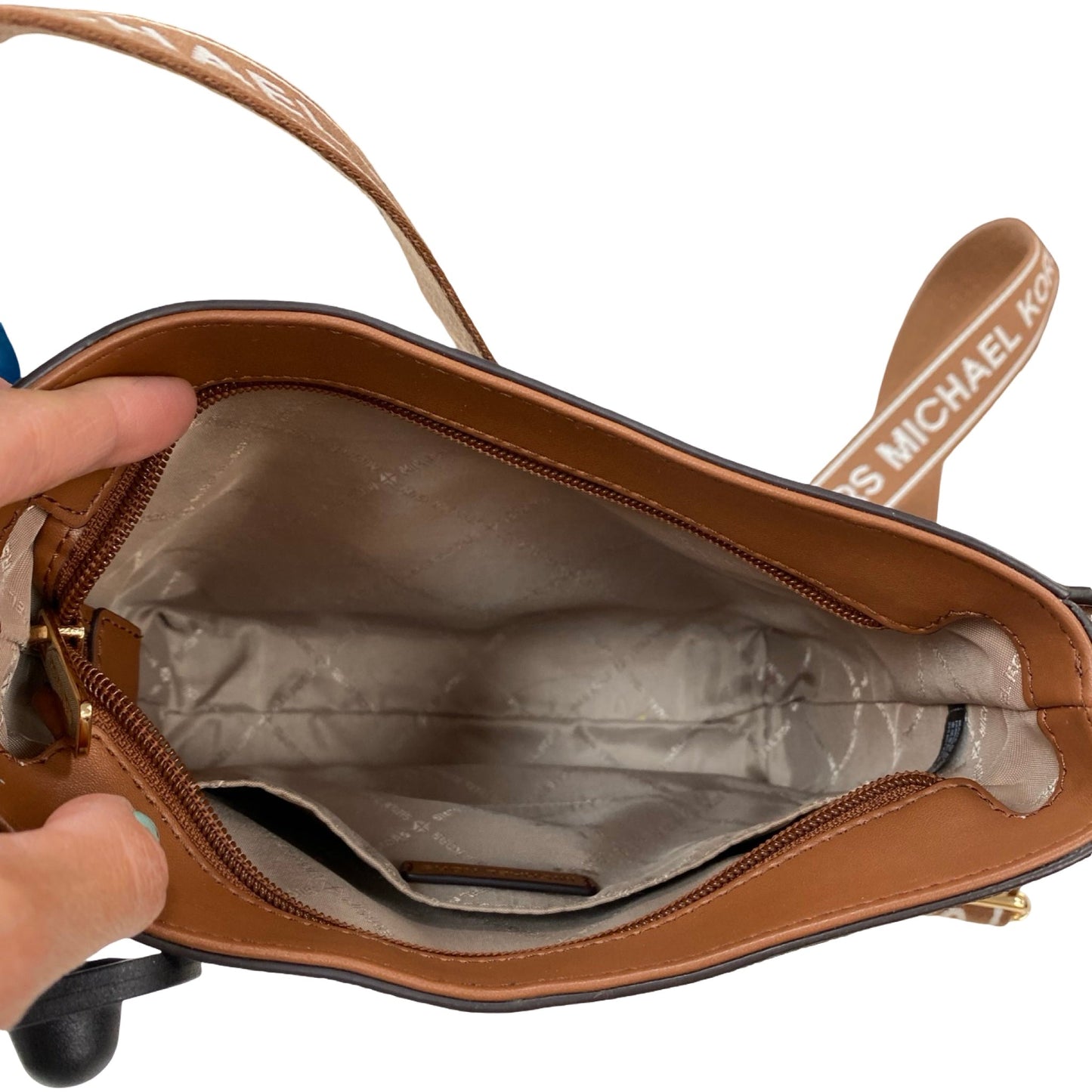 Handbag Designer By Michael Kors In Brown, Size:Medium