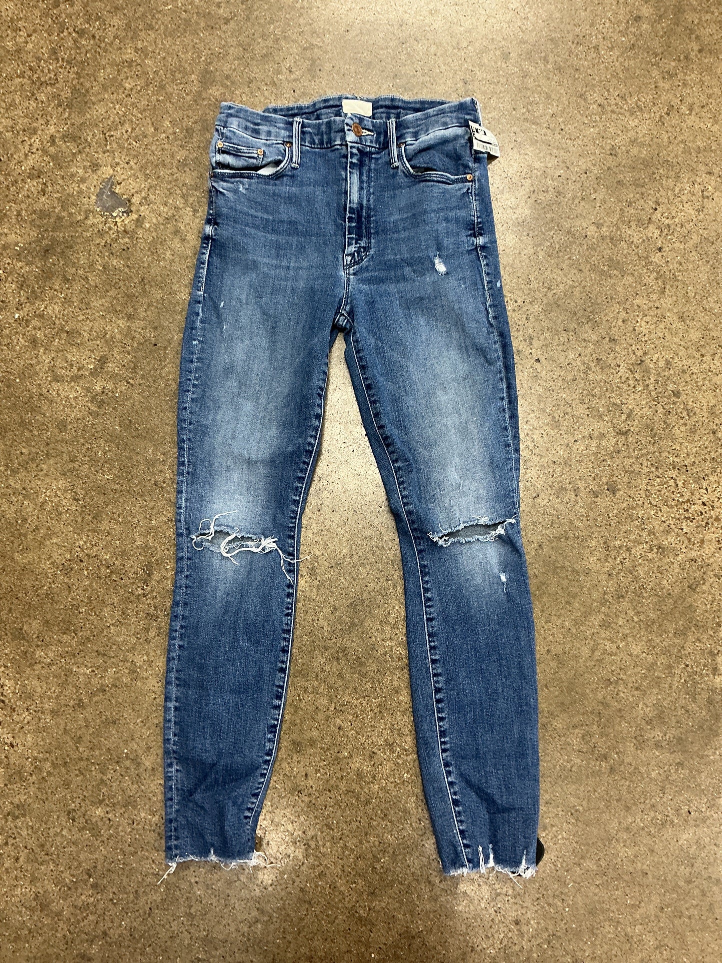 Jeans Skinny By Mother In Blue Denim, Size:4