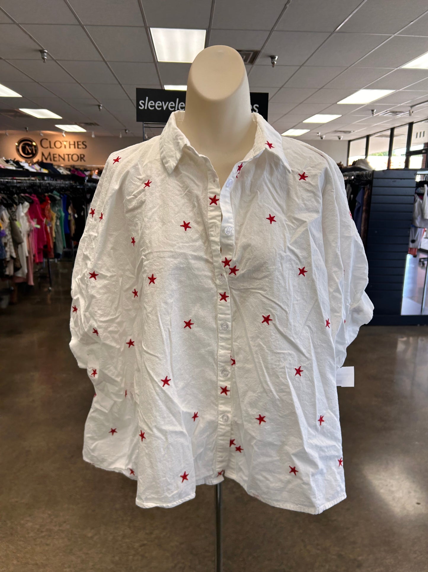Top Ss By Day + Moon In Red & White, Size:S
