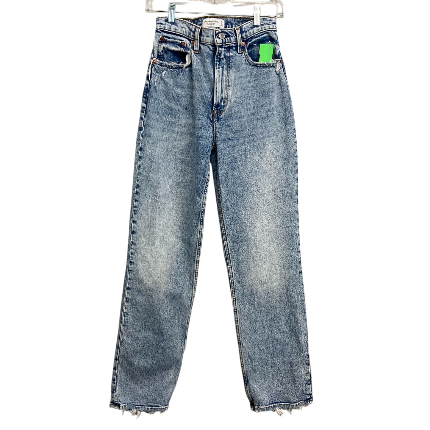 Jeans Straight By Abercrombie And Fitch In Blue Denim, Size:2