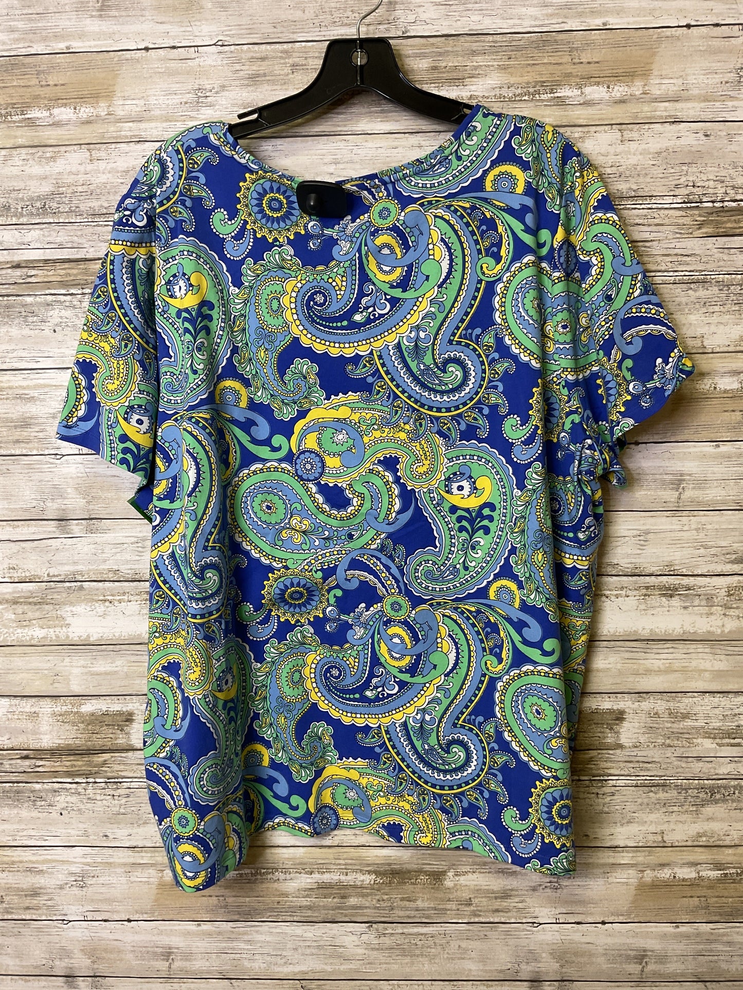 Top Ss By Talbots In Blue & Yellow, Size:3X