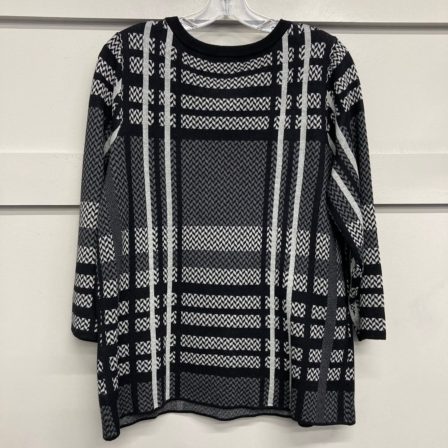 Sweater By Liz Claiborne In Black & Grey, Size:L