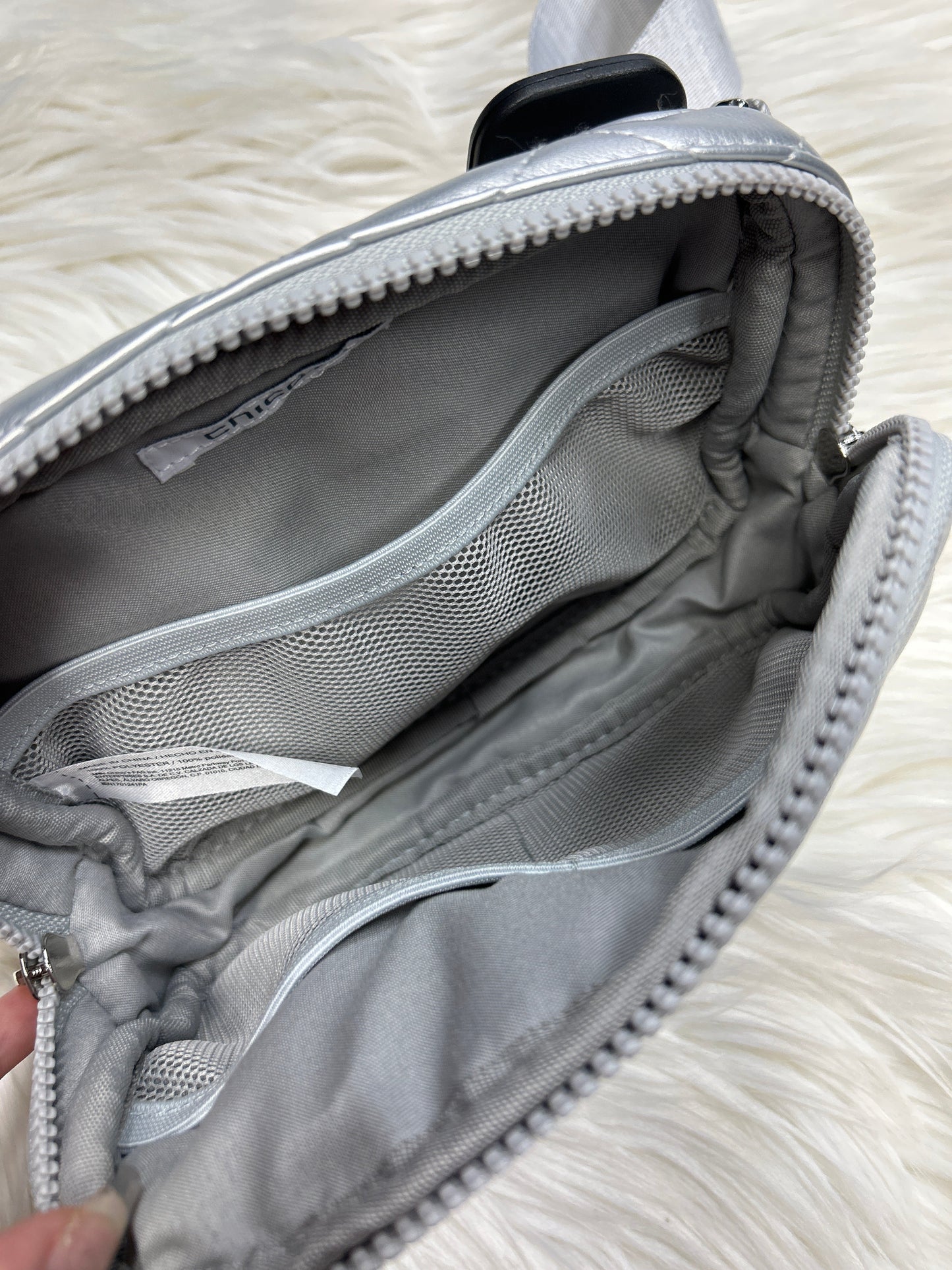 Belt Bag By Chicos In Silver, Size:Small