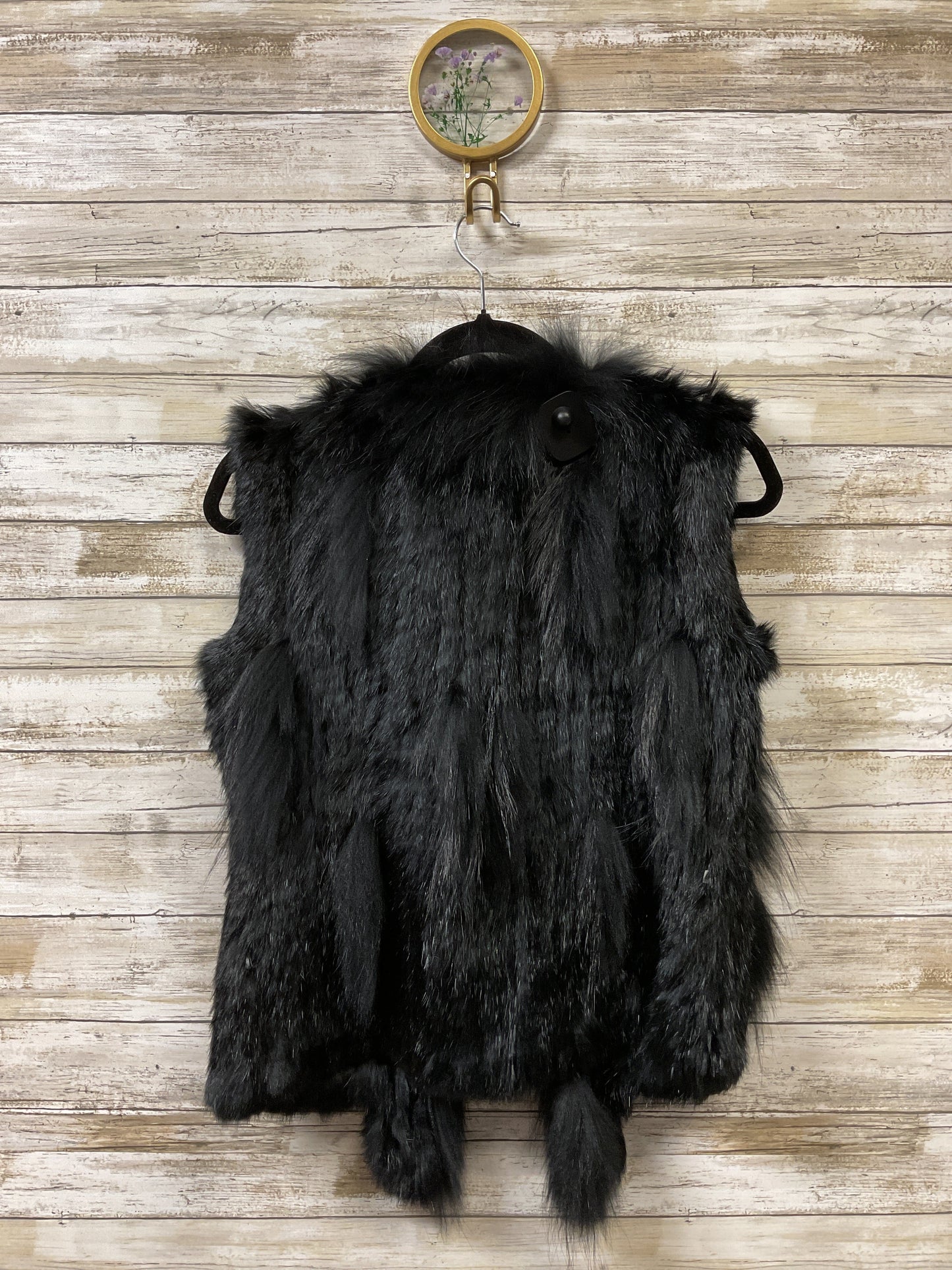 Vest Faux Fur & Sherpa By Cmb In Black, Size:Xs