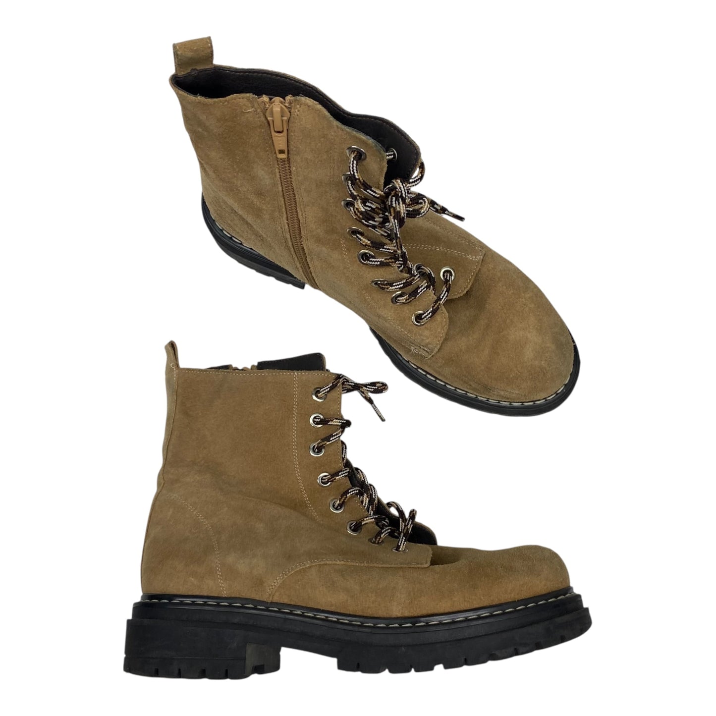 Boots Combat By Anthropologie In Brown, Size:7.5