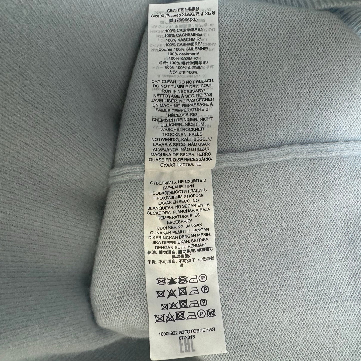 Cashmere Sweater Designer By Tory Burch In Blue, Size: Xl