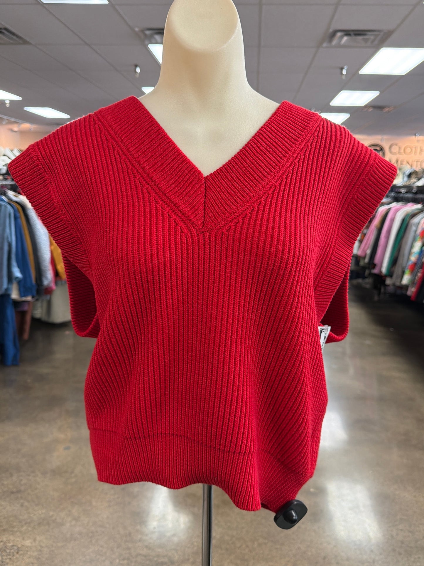Vest Sweater By English Factory In Red, Size:S