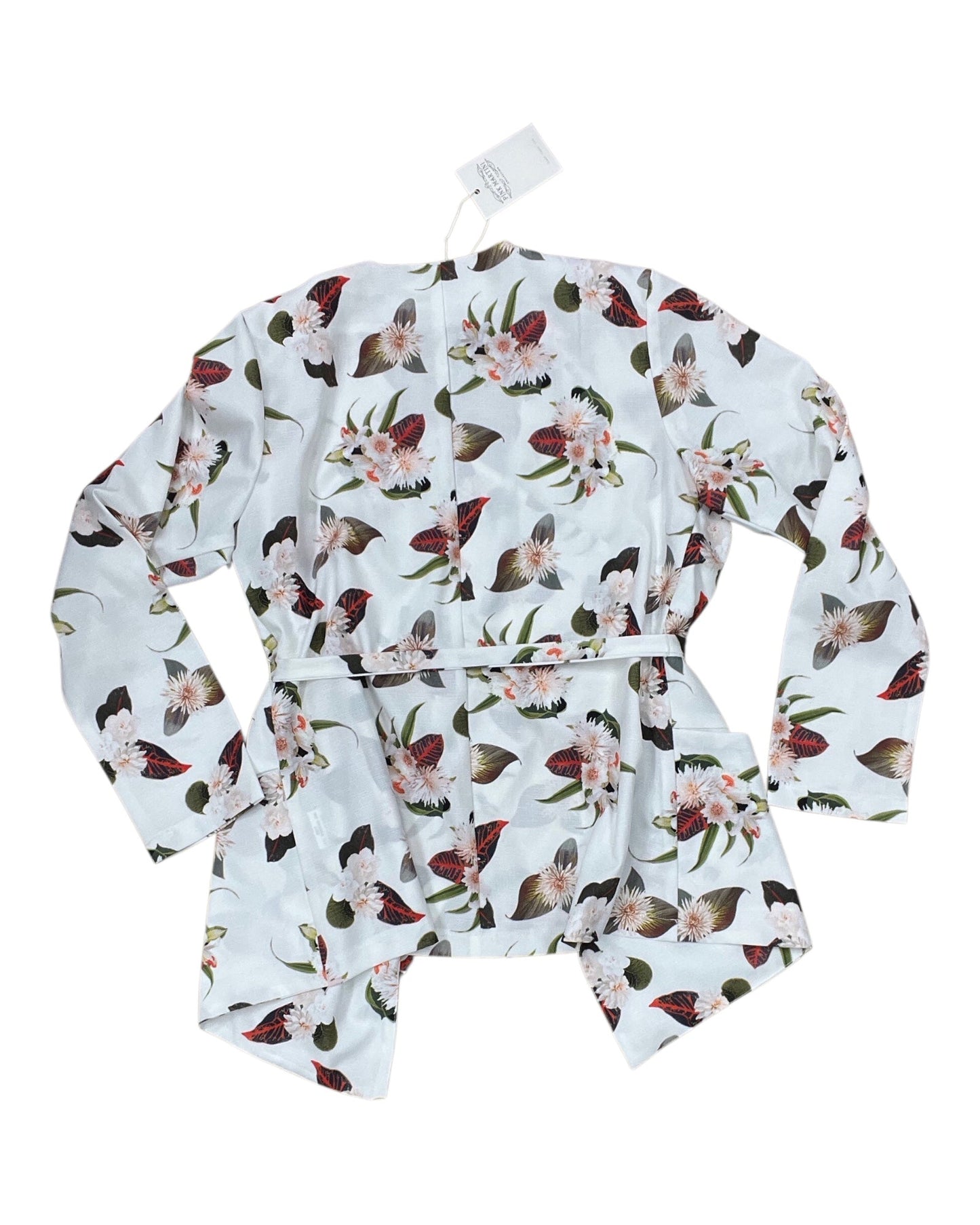 Cardigan By Clothes Mentor In Green & White, Size:M