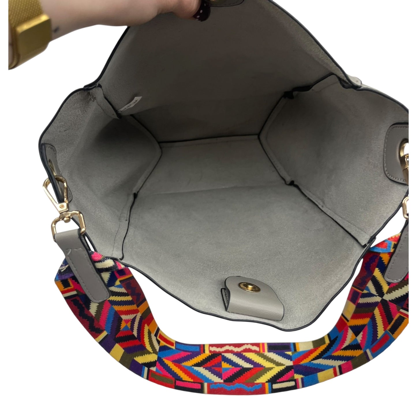 Handbag By Cme In Taupe, Size:Medium