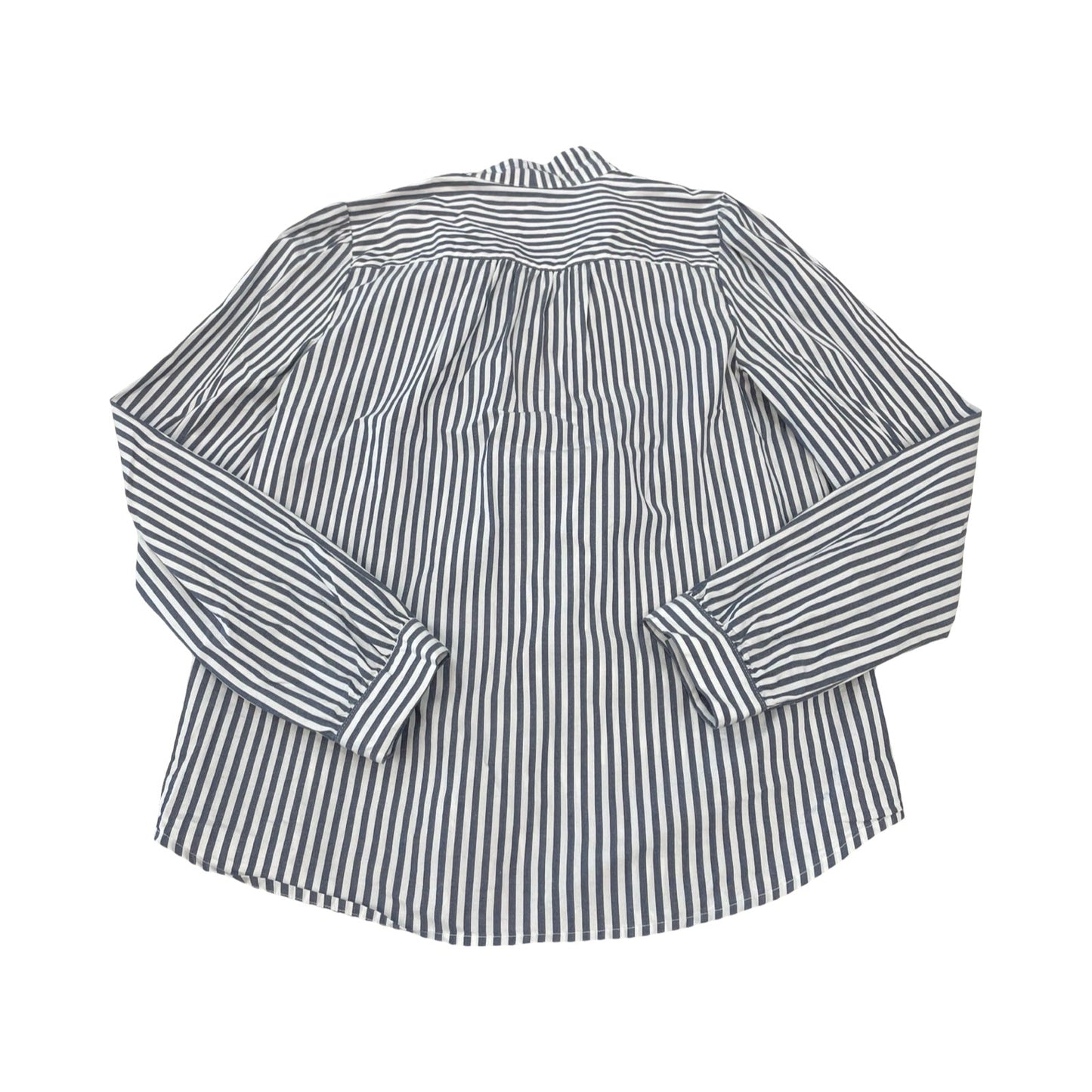 Blouse Ls By J. Crew In Blue & White, Size:M
