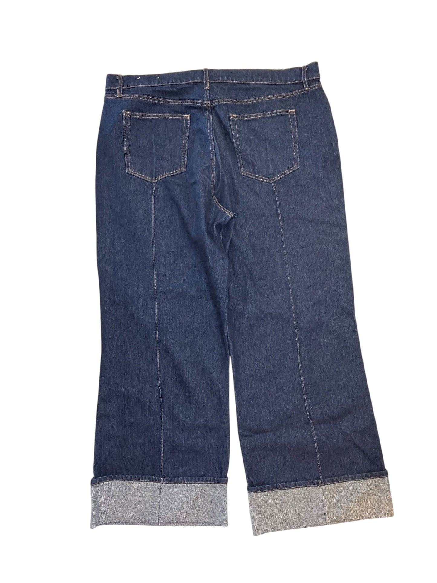 Jeans Cropped By Loft In Blue Denim, Size:18