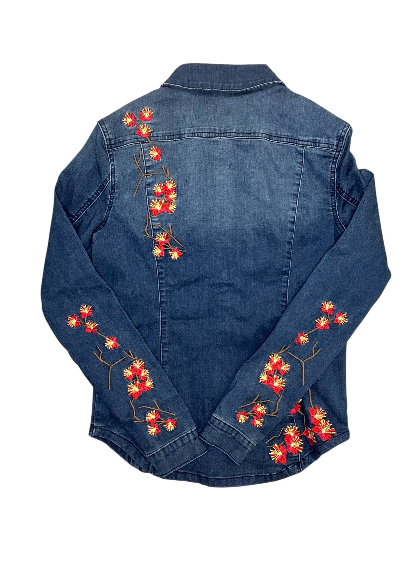 Top Ls By Cma In Blue Denim, Size:Xs