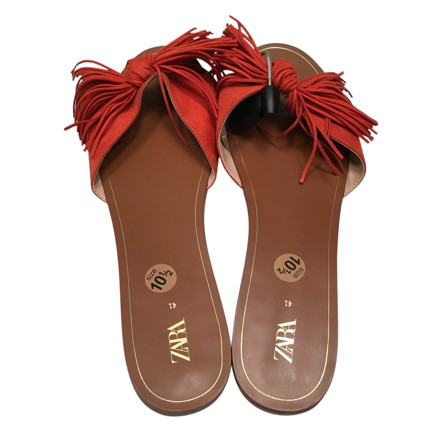 Shoes Flats By Zara In Orange, Size:10.5