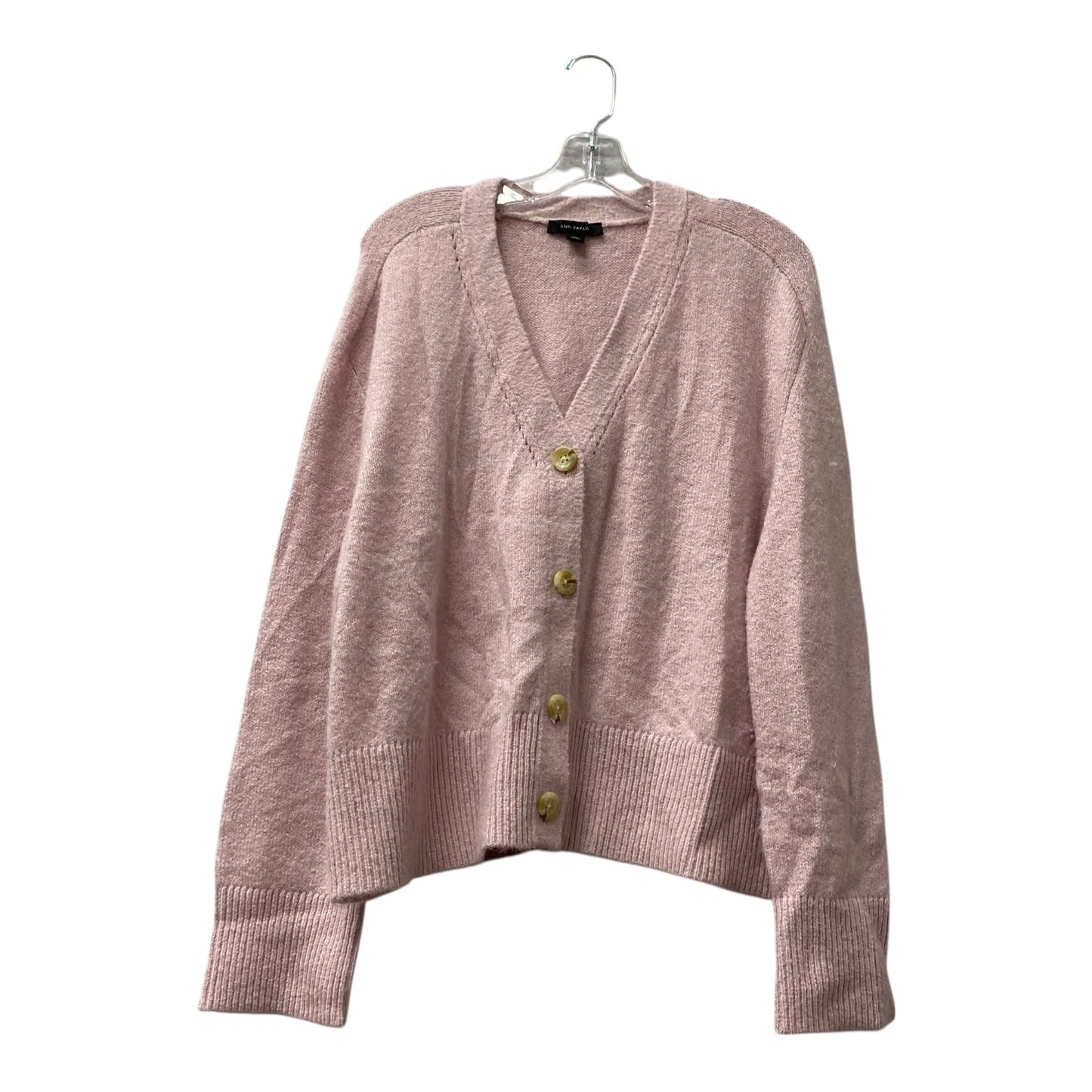 Sweater Cardigan By Ann Taylor In Pink, Size:1X