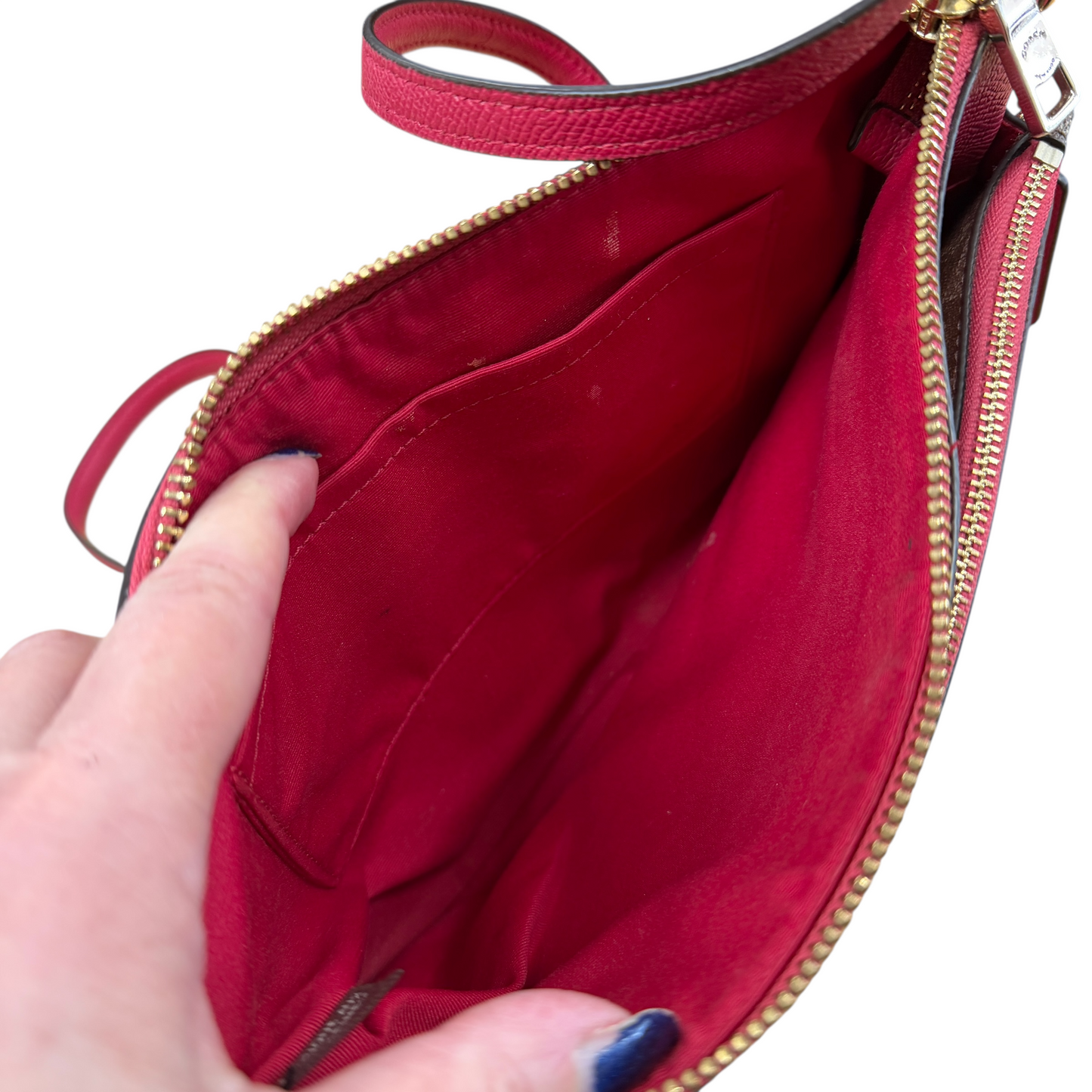 Crossbody Designer By Coach In Pink, Size:Medium