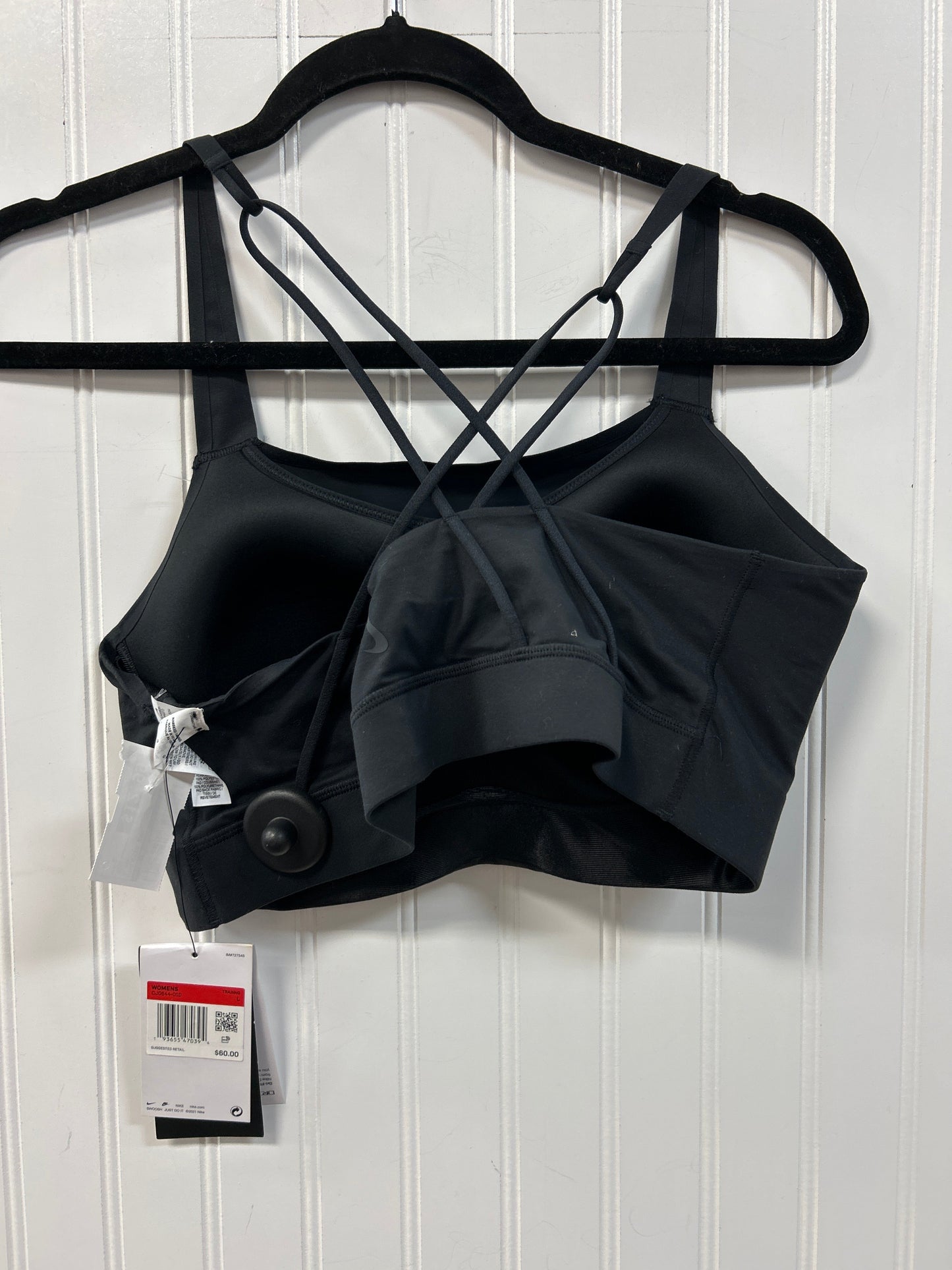Athletic Bra By Nike Apparel In Black, Size:L NWT