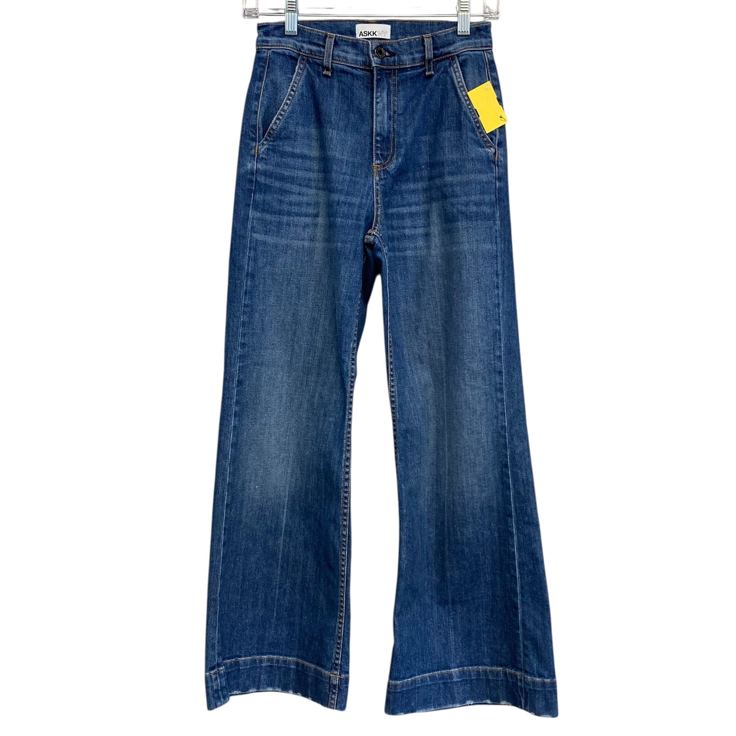 Jeans Wide Leg By Askk Ny In Blue Denim, Size:0