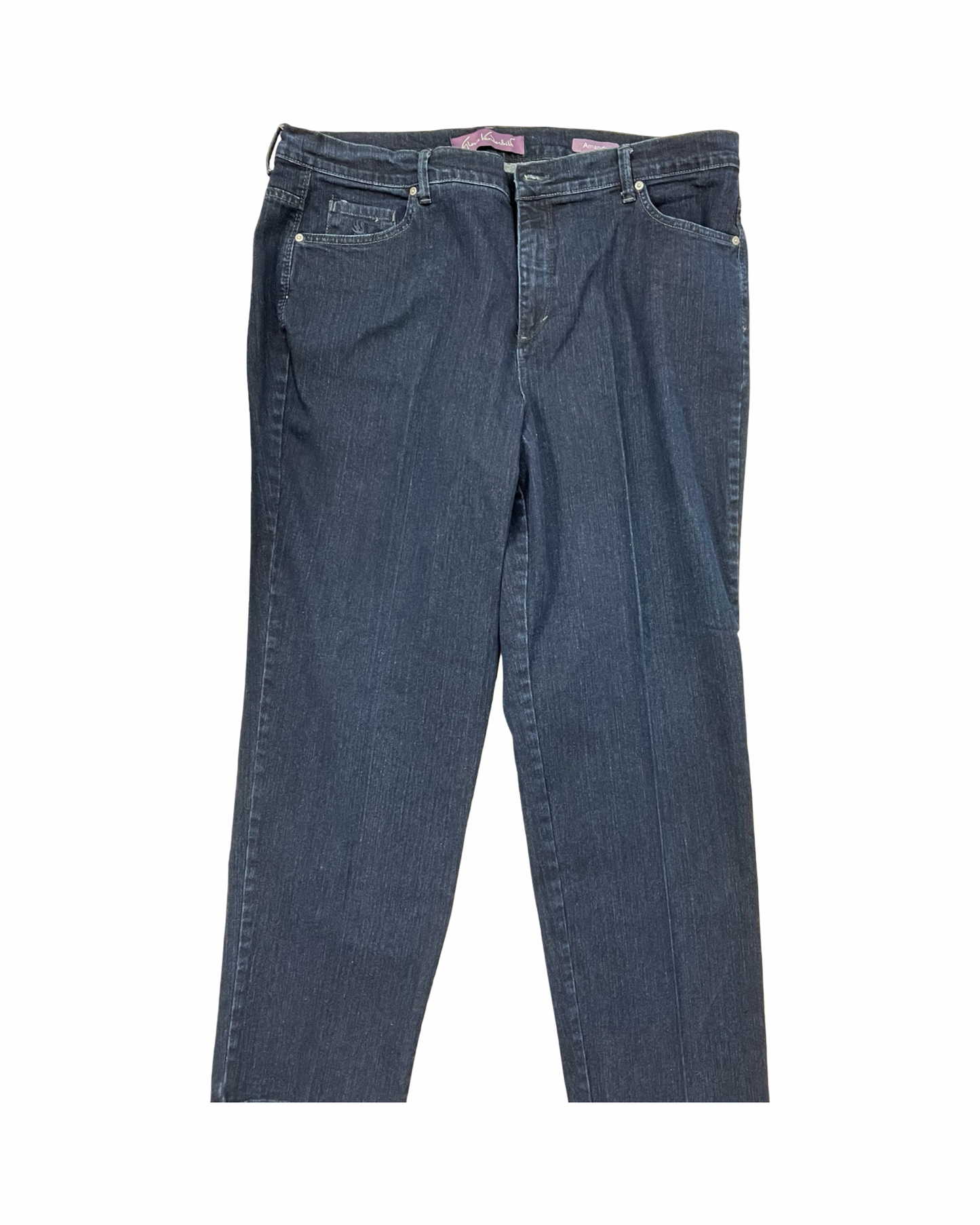 Jeans Straight By Gloria Vanderbilt In Blue Denim, Size:18