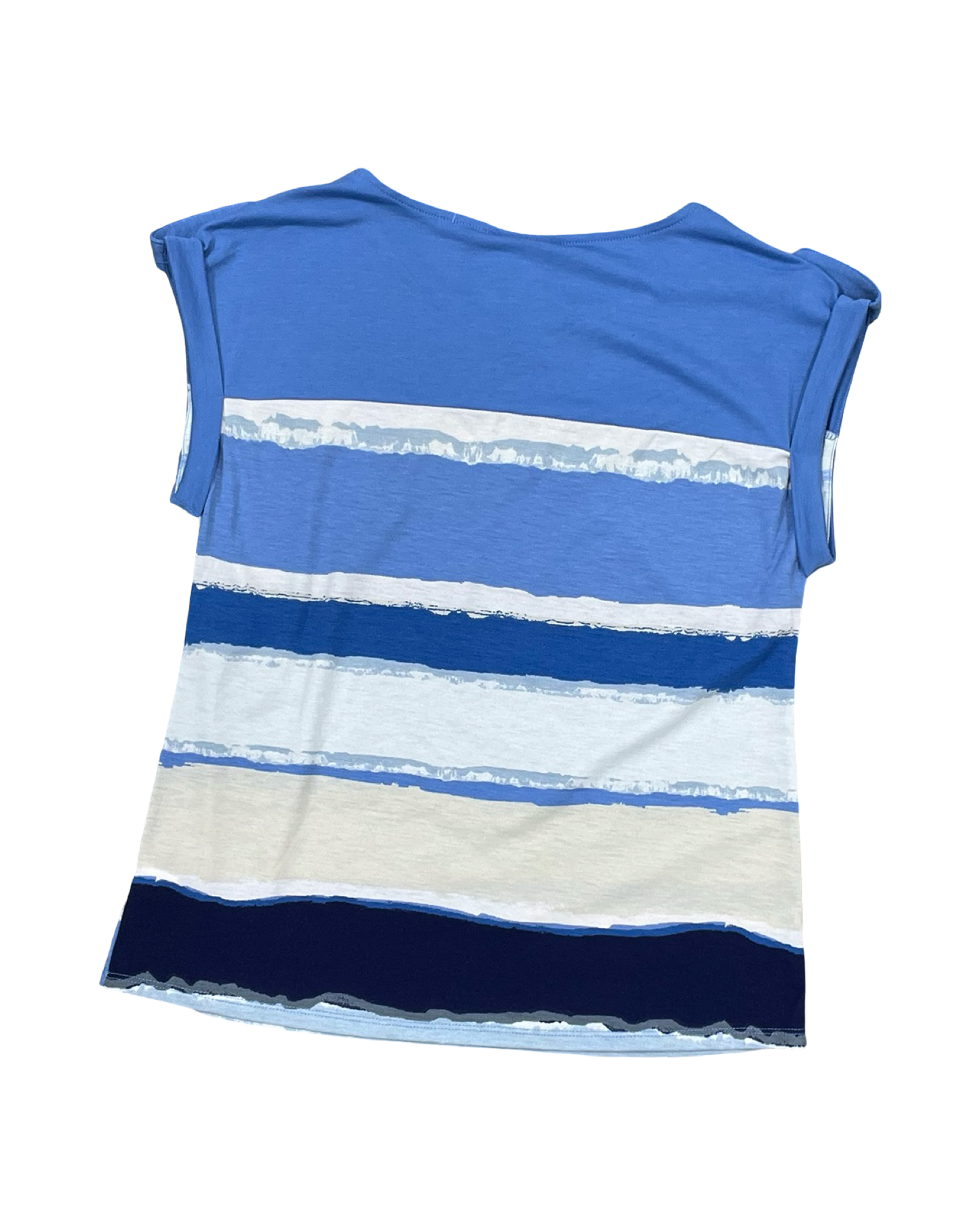 Top Sleeveless By Tru Self In Blue & White, Size:S