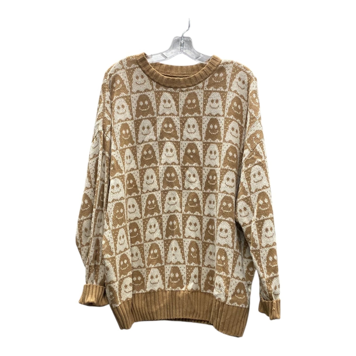Sweater By American Eagle In Tan & White, Size:M