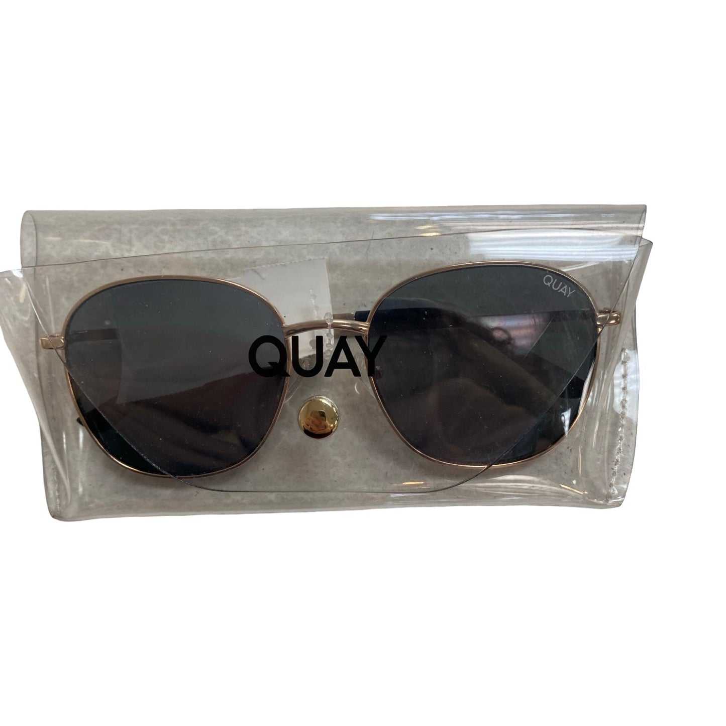 Sunglasses By Quay In Gold, Size: