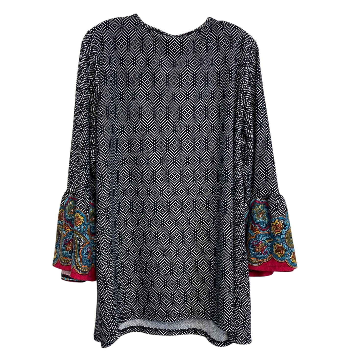 Top Ls By Tacera In Black & White, Size:3X