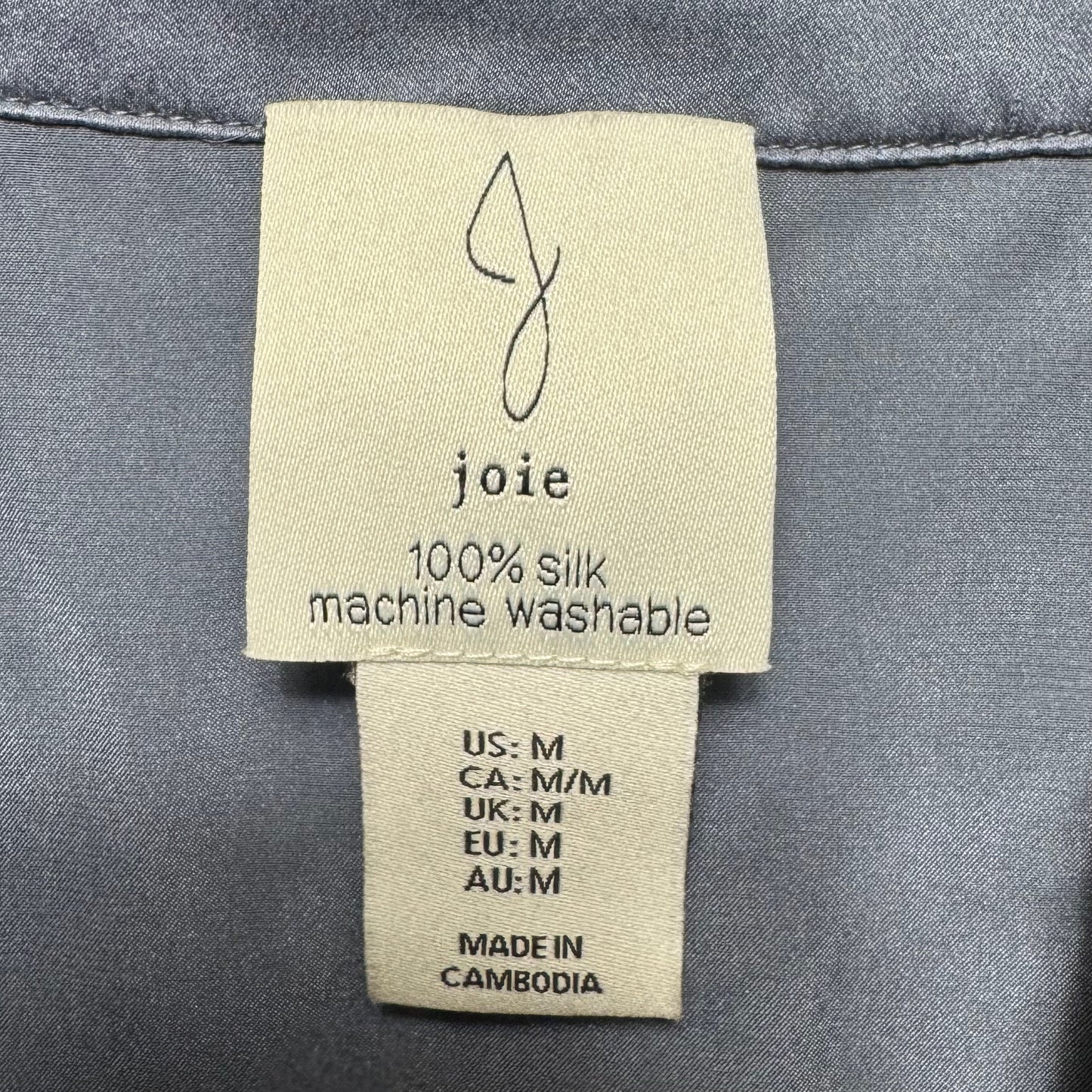 Washable Silk Top Sleeveless By Joie In Grey, Size: M