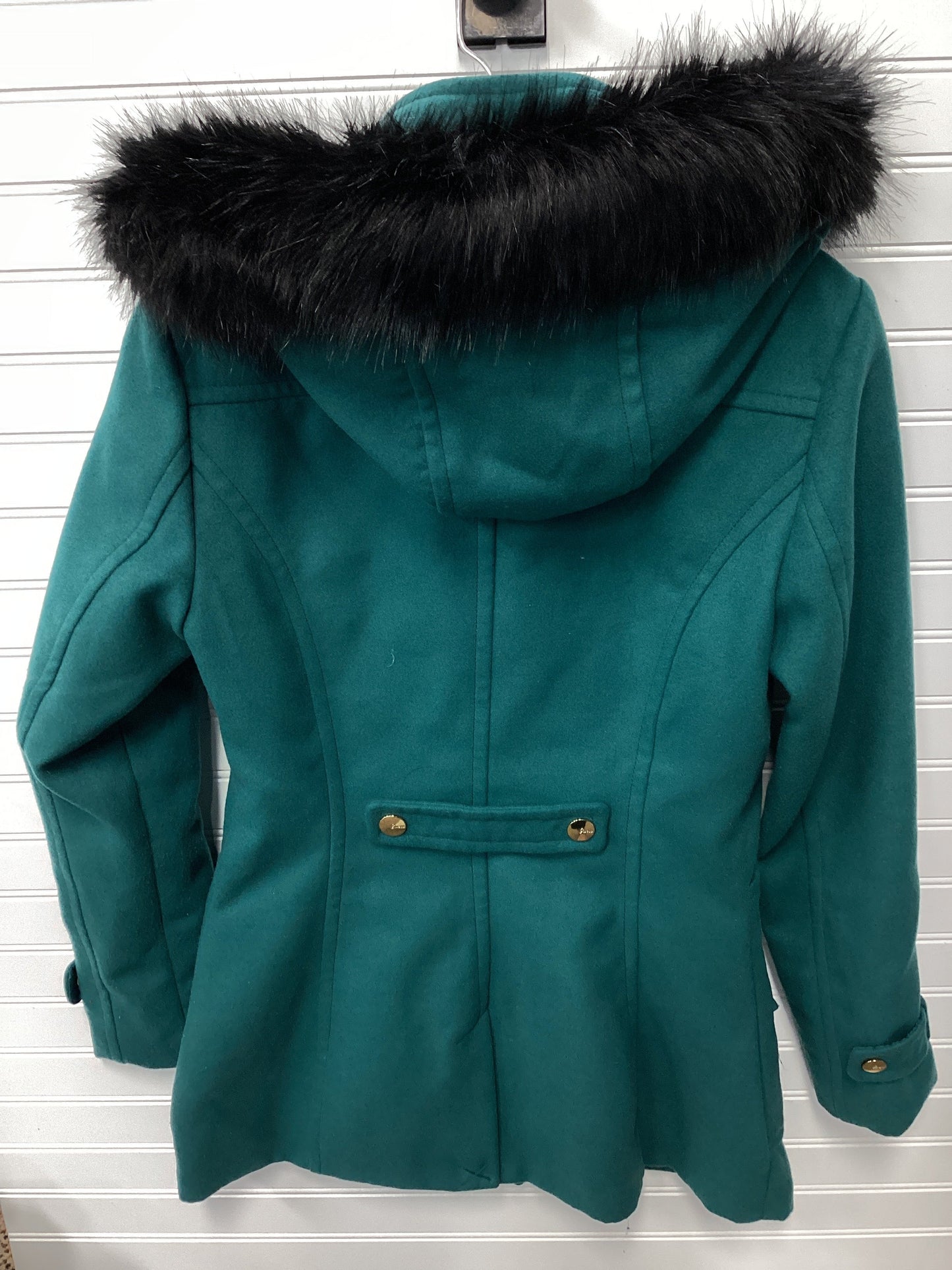 Coat Peacoat By Guess In Teal, Size:S
