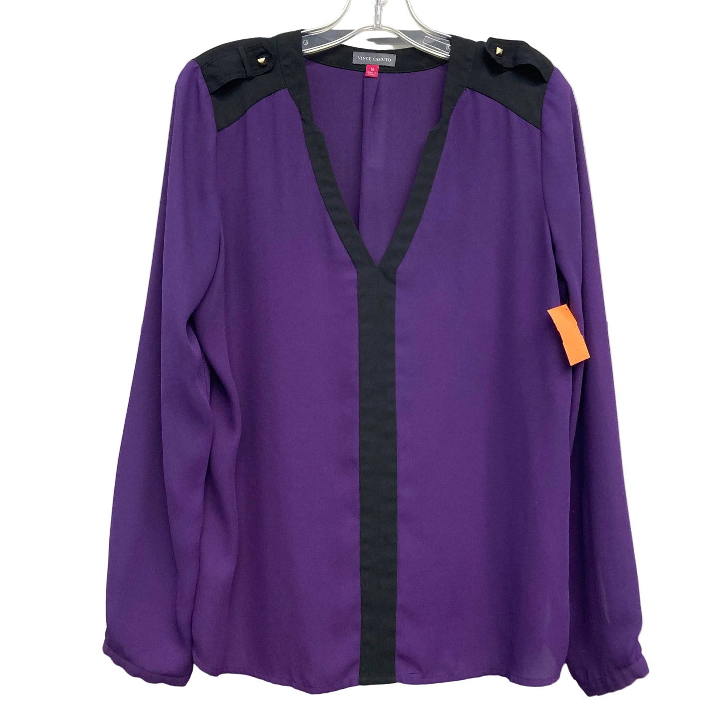 Top Ls By Vince Camuto In Black & Purple, Size:M