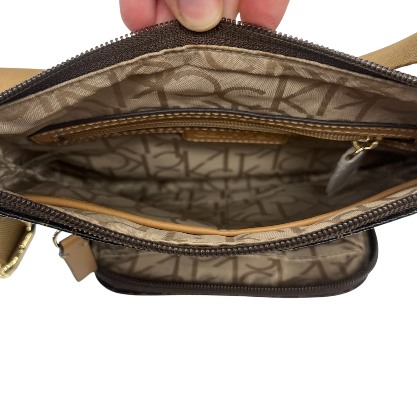 Crossbody By Calvin Klein In Brown, Size:Large