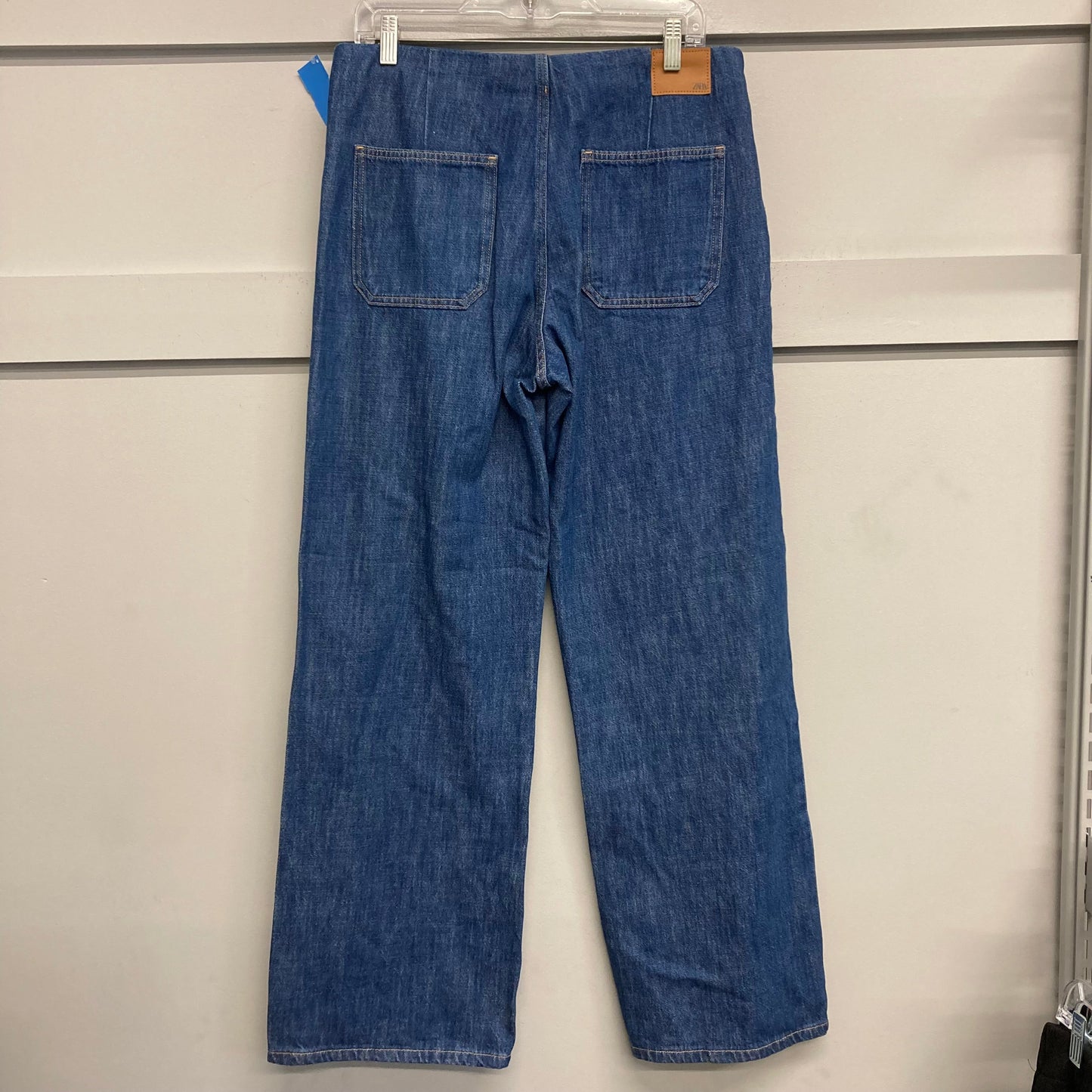 Jeans Wide Leg By Zara In Blue Denim, Size:8