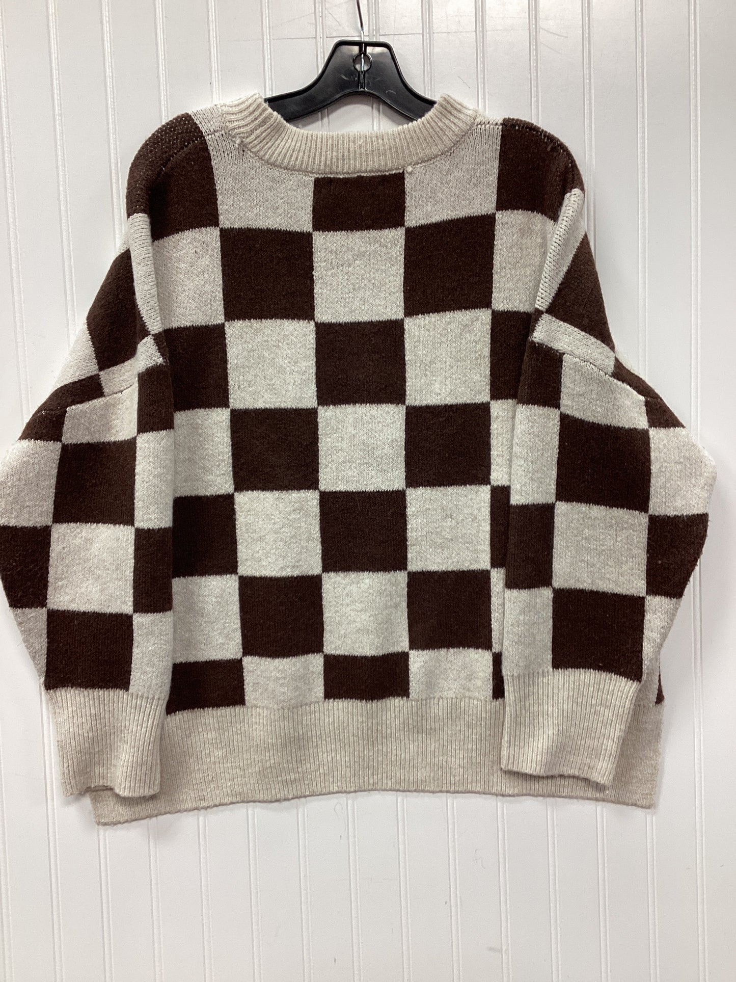 Sweater By Sincerely Jules In Brown & Cream, Size:L