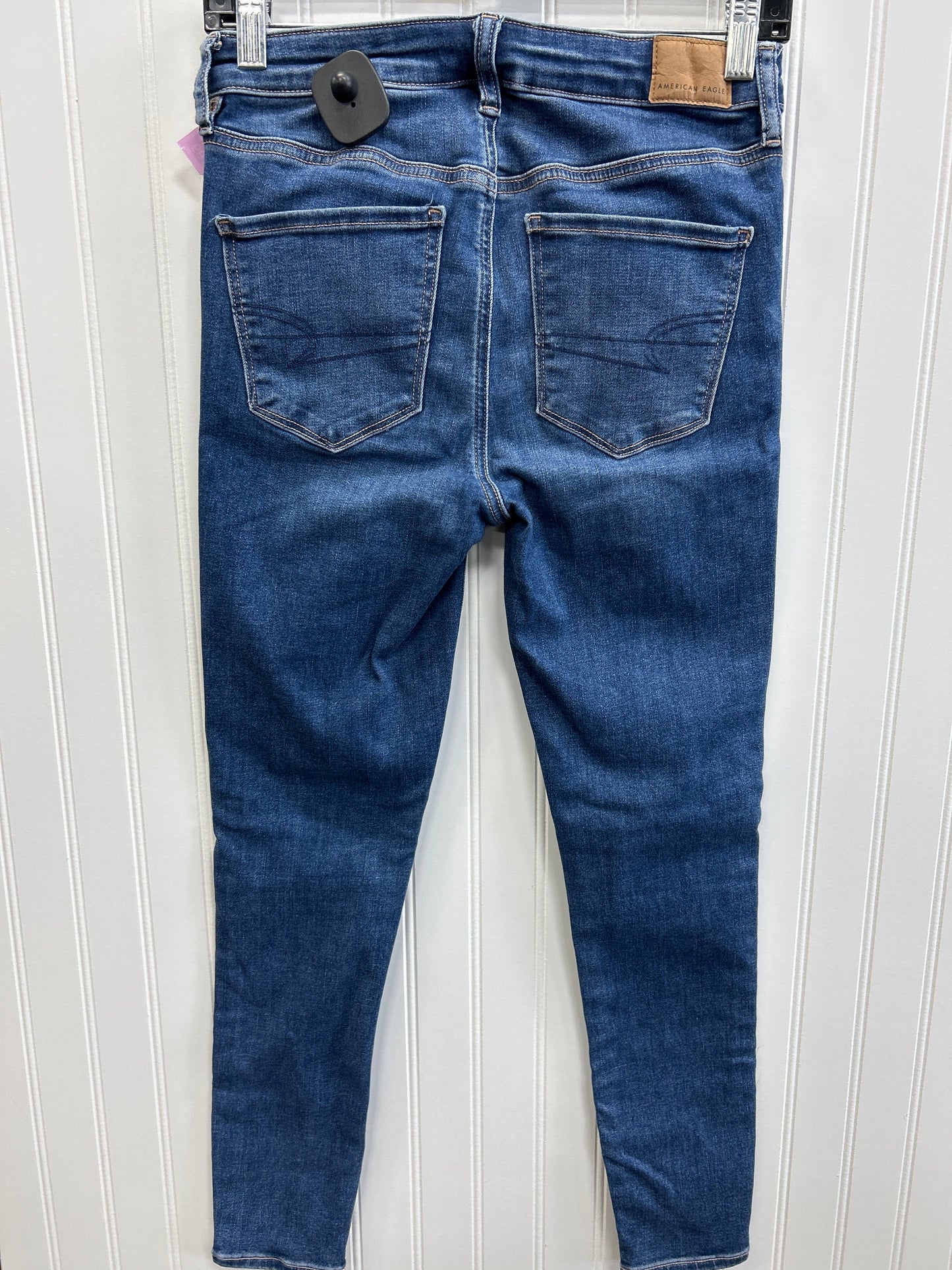 Jeans Skinny By American Eagle In Blue Denim, Size:4P