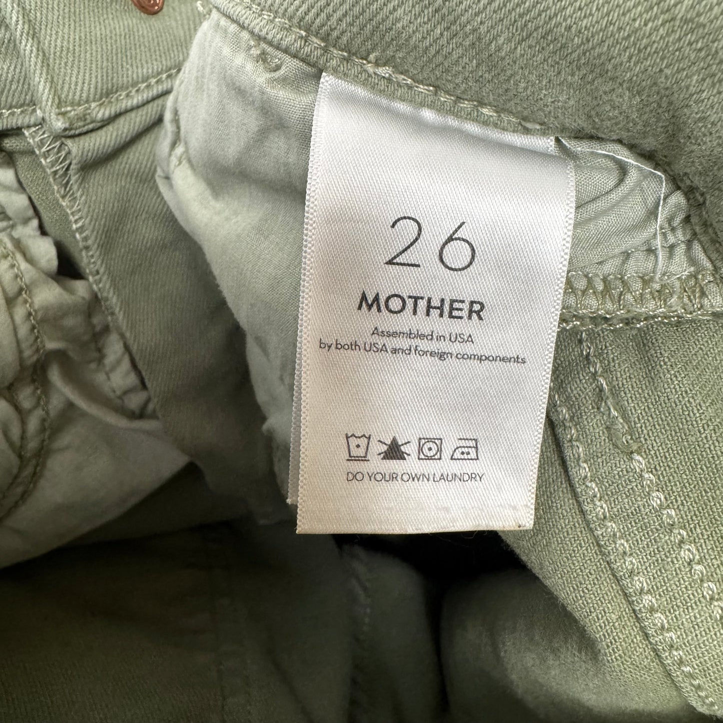 The Stash Mid-Rise Dazzler Ankle Jeans By Mother In Green Denim, Size: 2/26